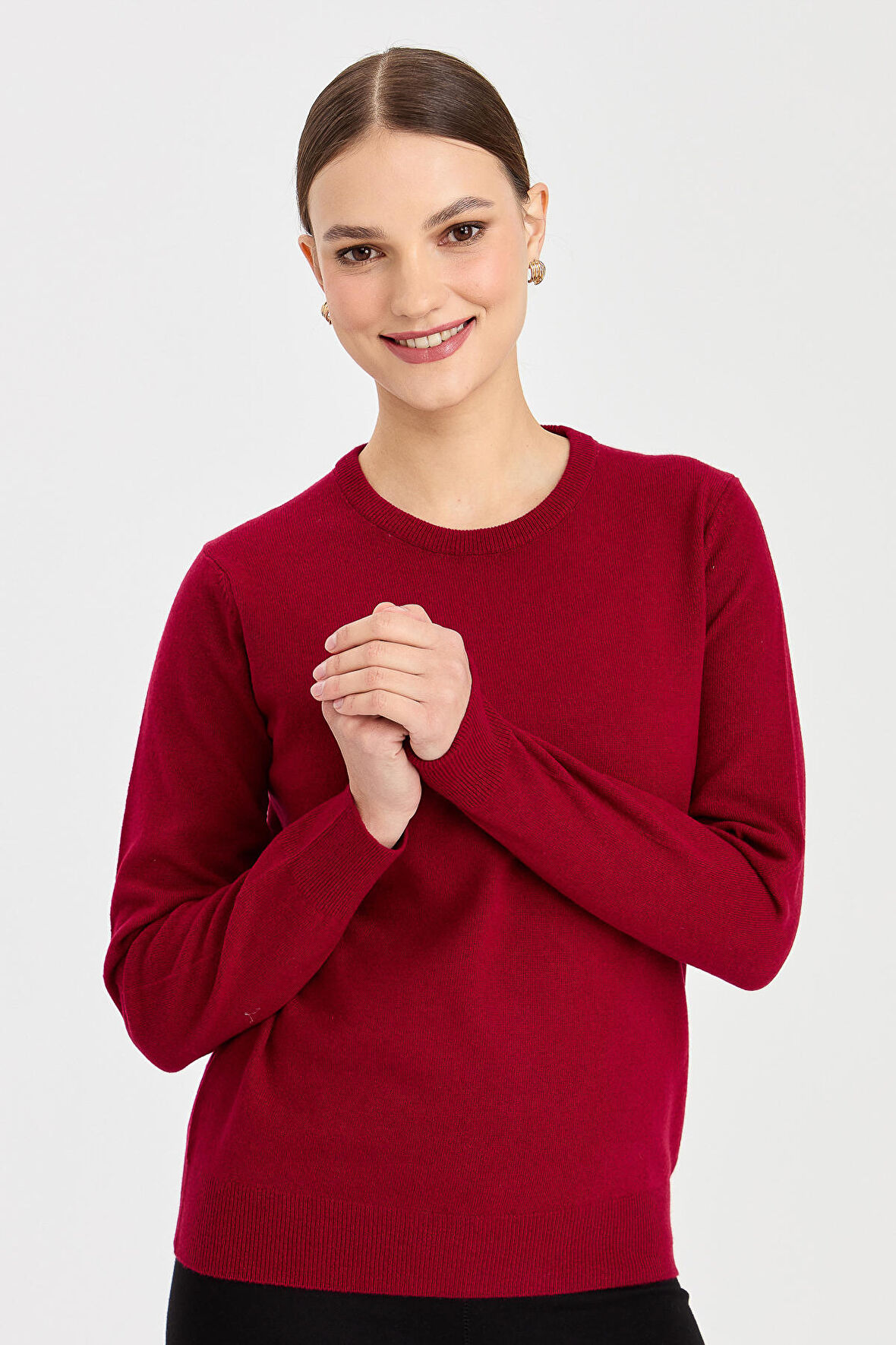 Kadın Klasik Kadın Bluz Vişne