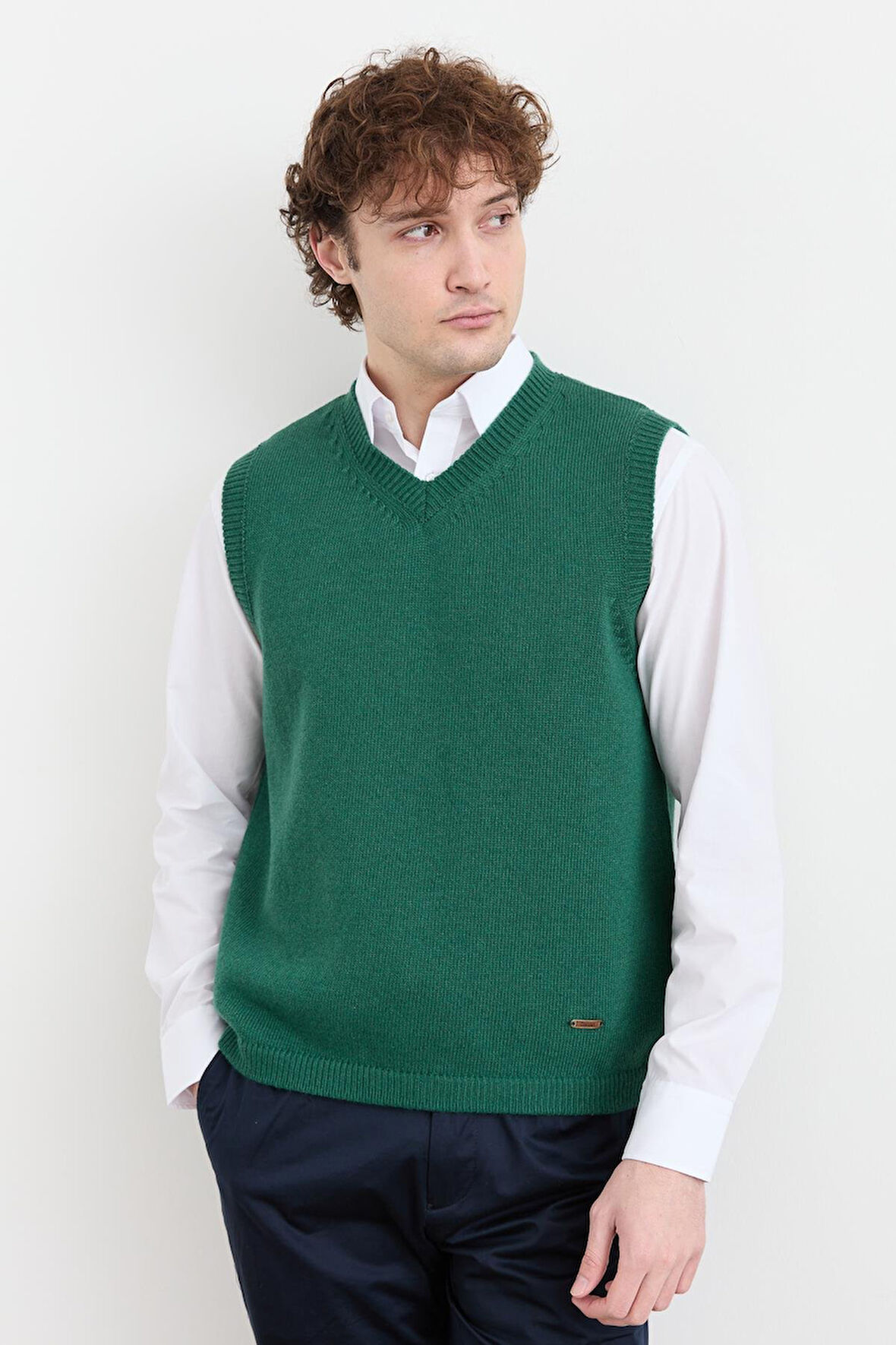 Erkek V Yaka Kalın Klasik Yün Süveter Ö.Başı