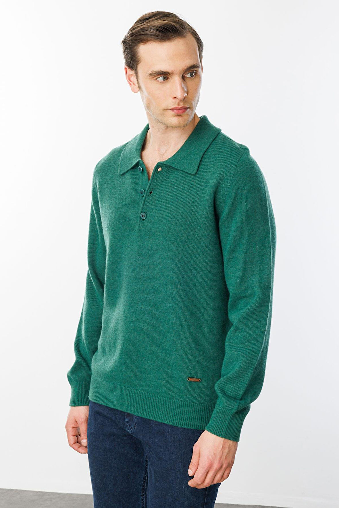 Erkek Polo Yaka Basic Yün Kazak Ö.Başı