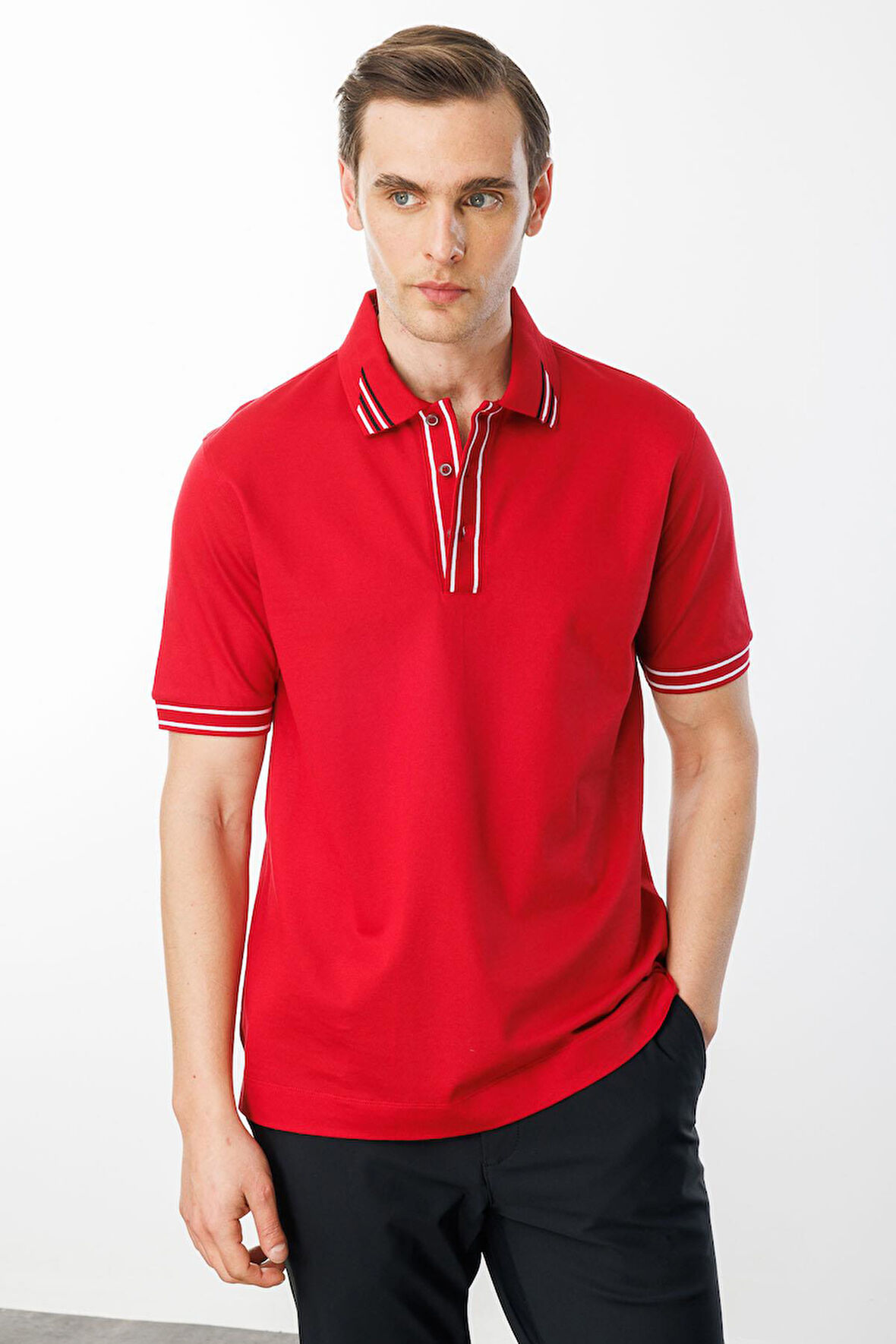 Erkek Polo Yaka T-shirt Kırmızı