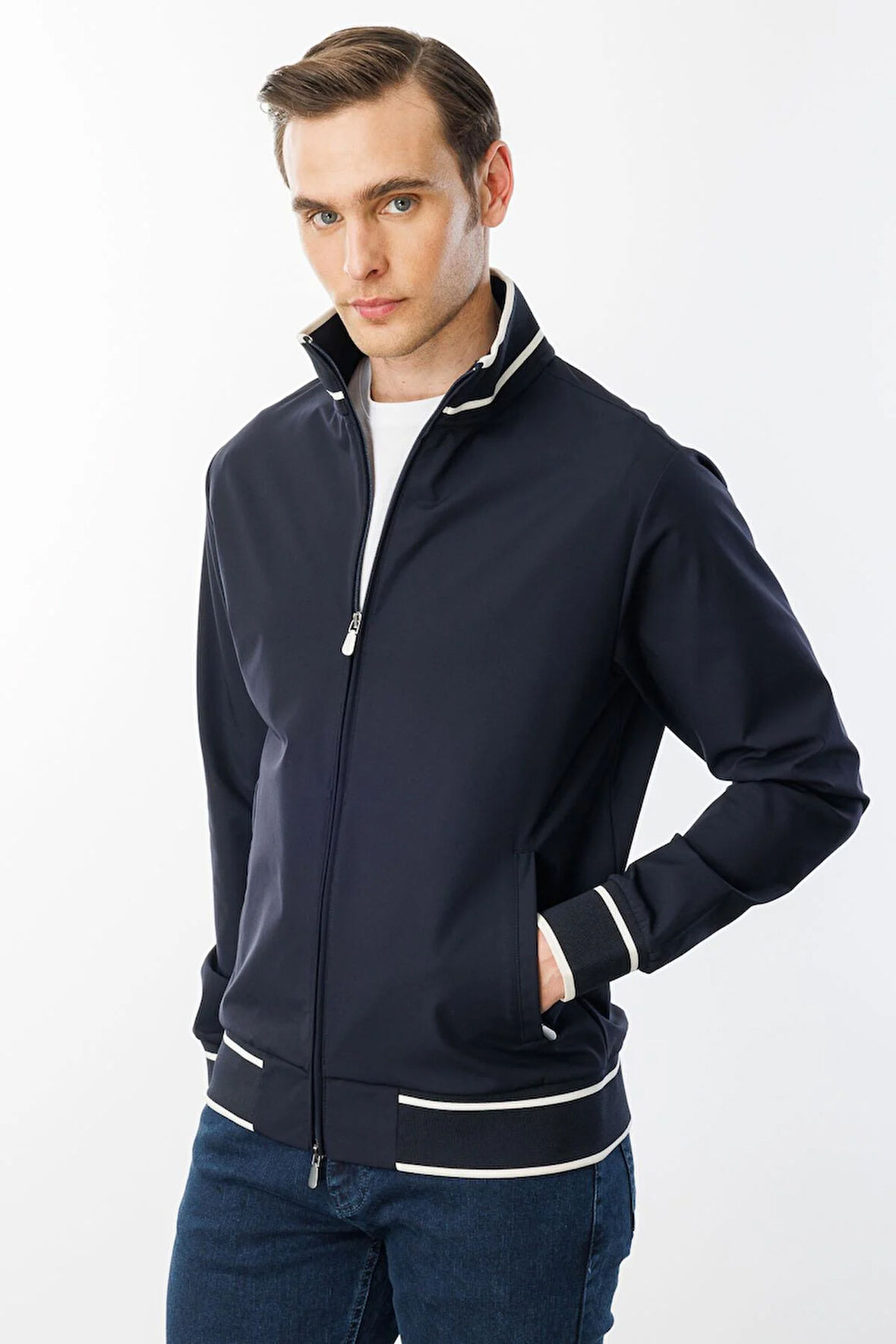 Erkek Hakim Yaka Mont Lacivert