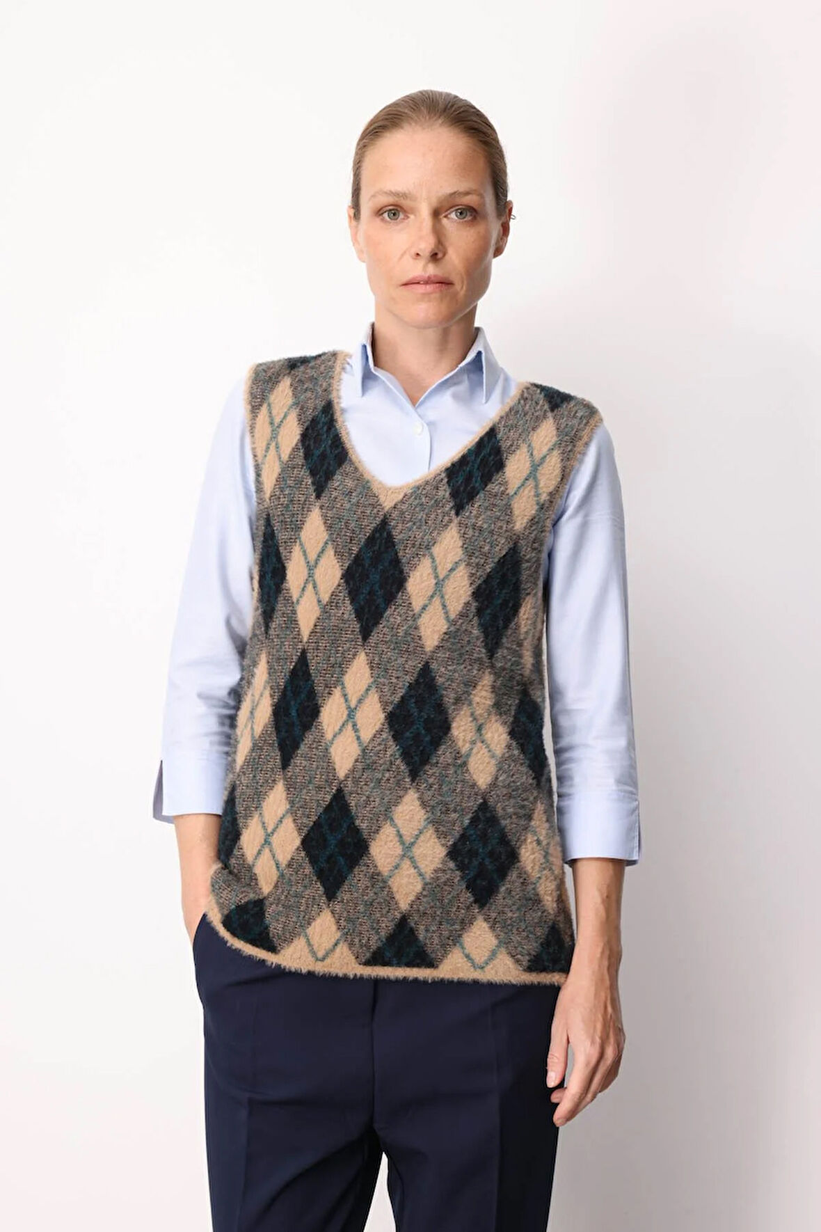 Kadın Baklava Desenli Süveter 25