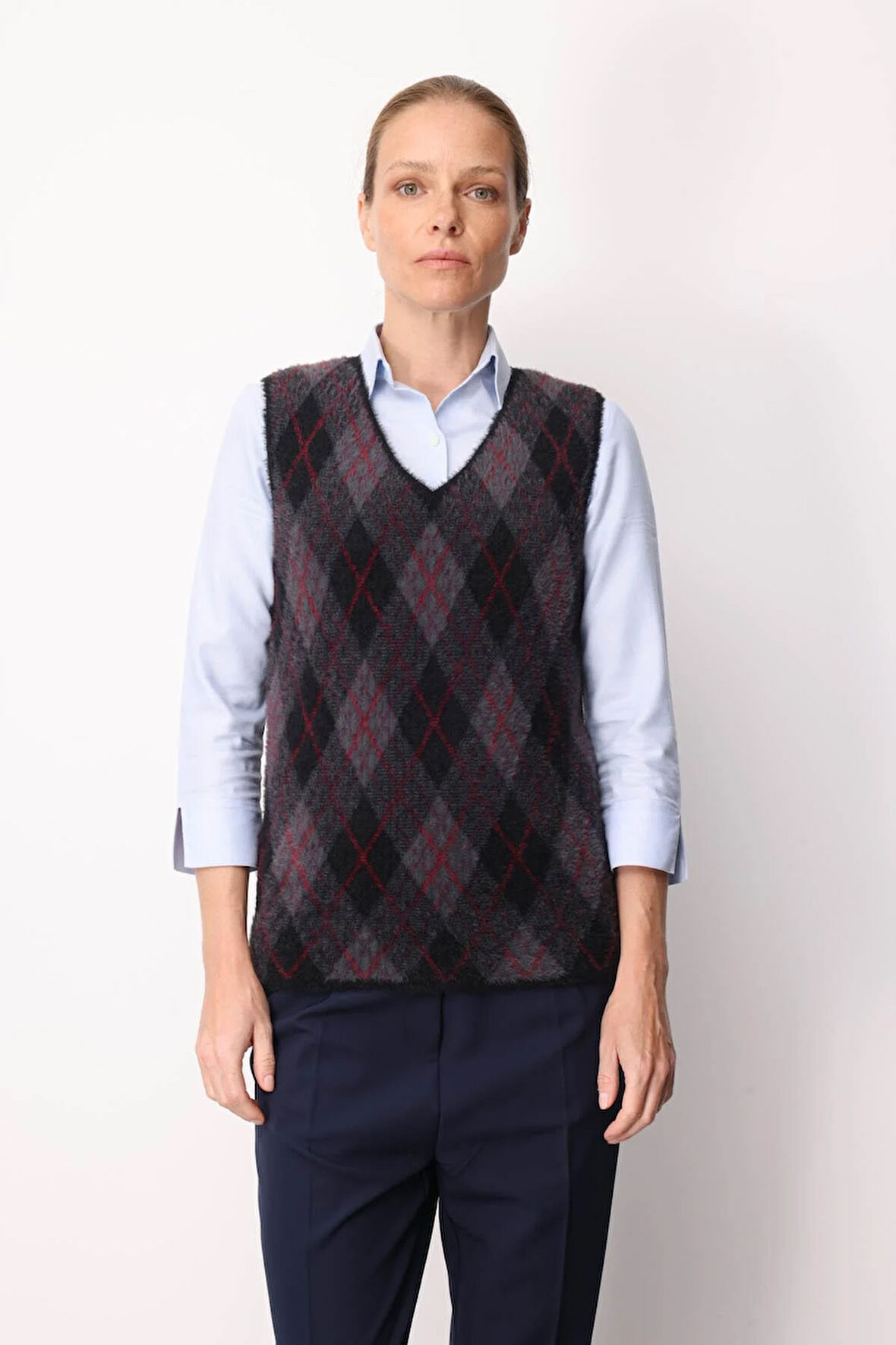 Kadın Baklava Desenli Süveter 17