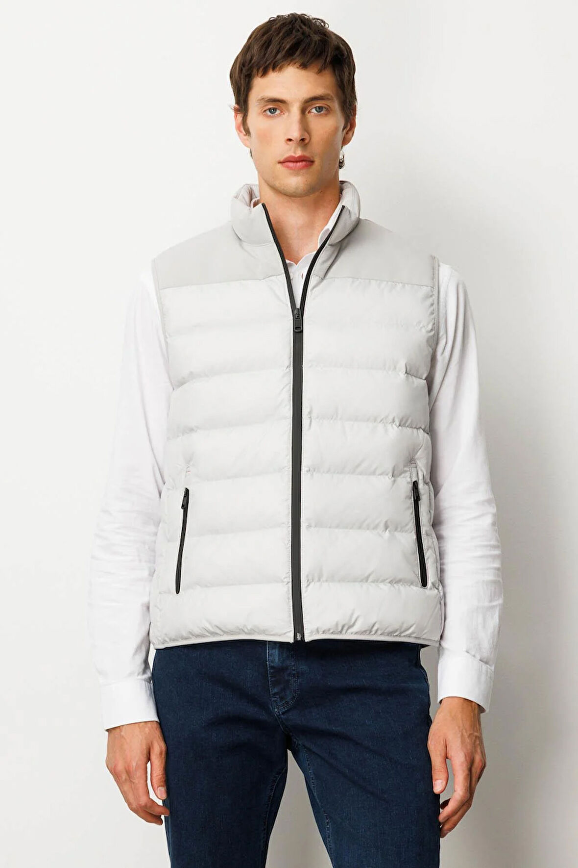 Erkek Kapitone Şişme Yelek Taş