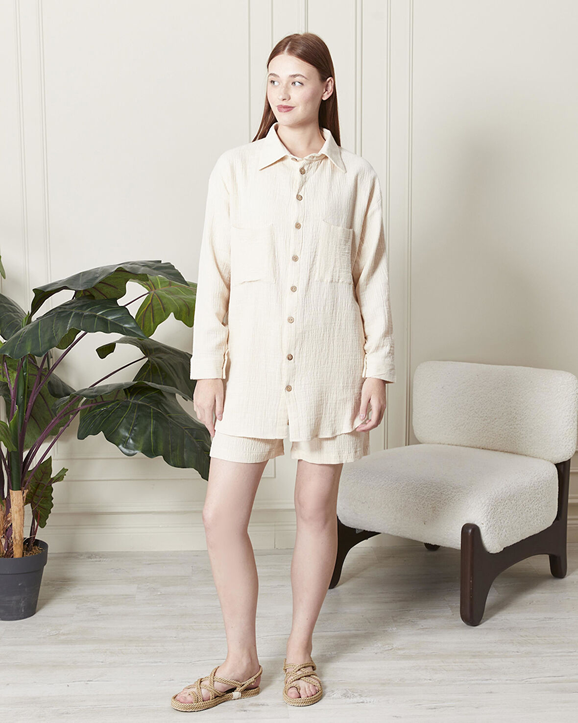 SOFT %100 KOTON KUMAŞ ŞORT GÖMLEK TAKIM