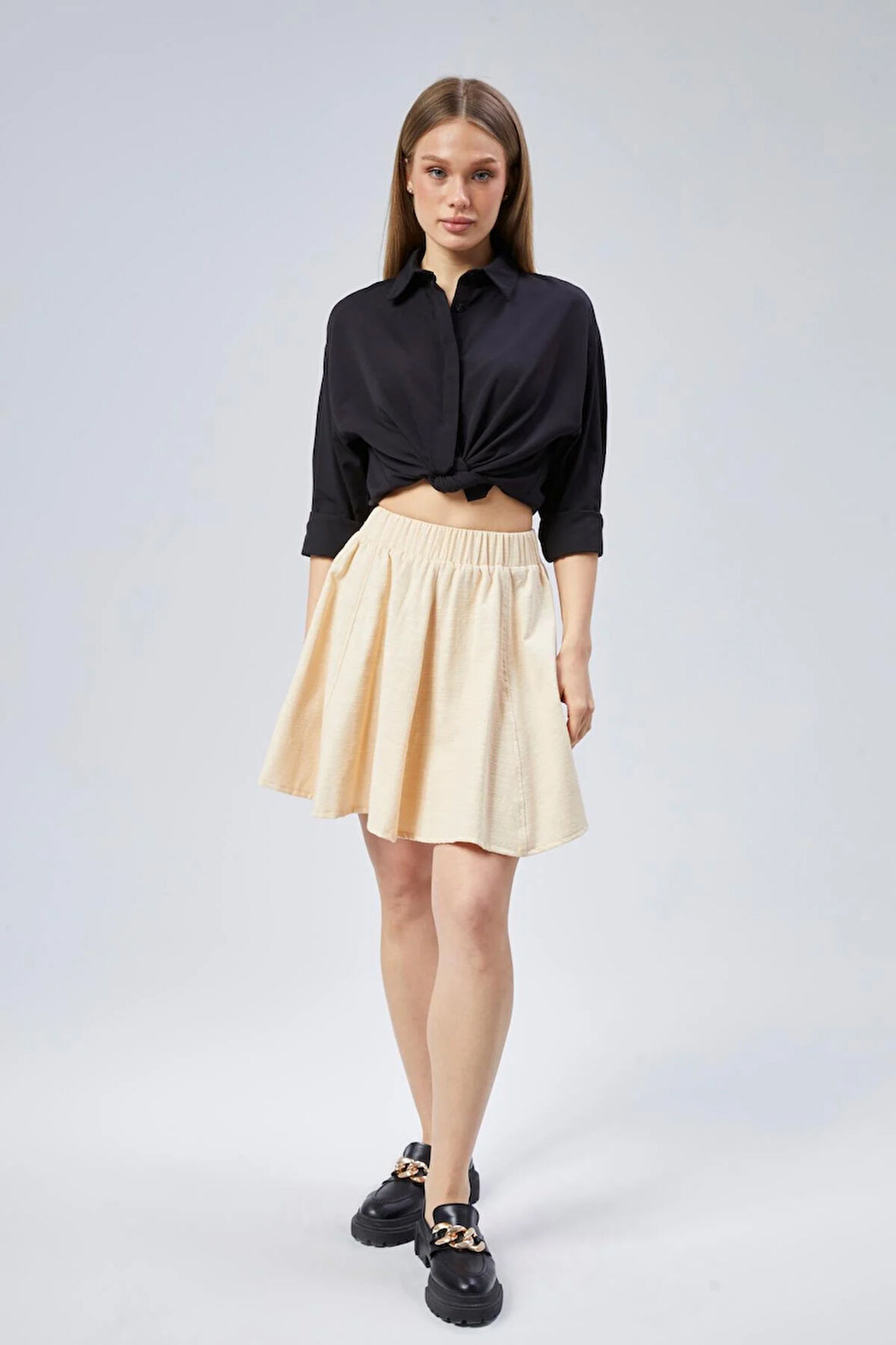 FLAMLI KETEN PARÇALI KISA KLOŞ ETEK