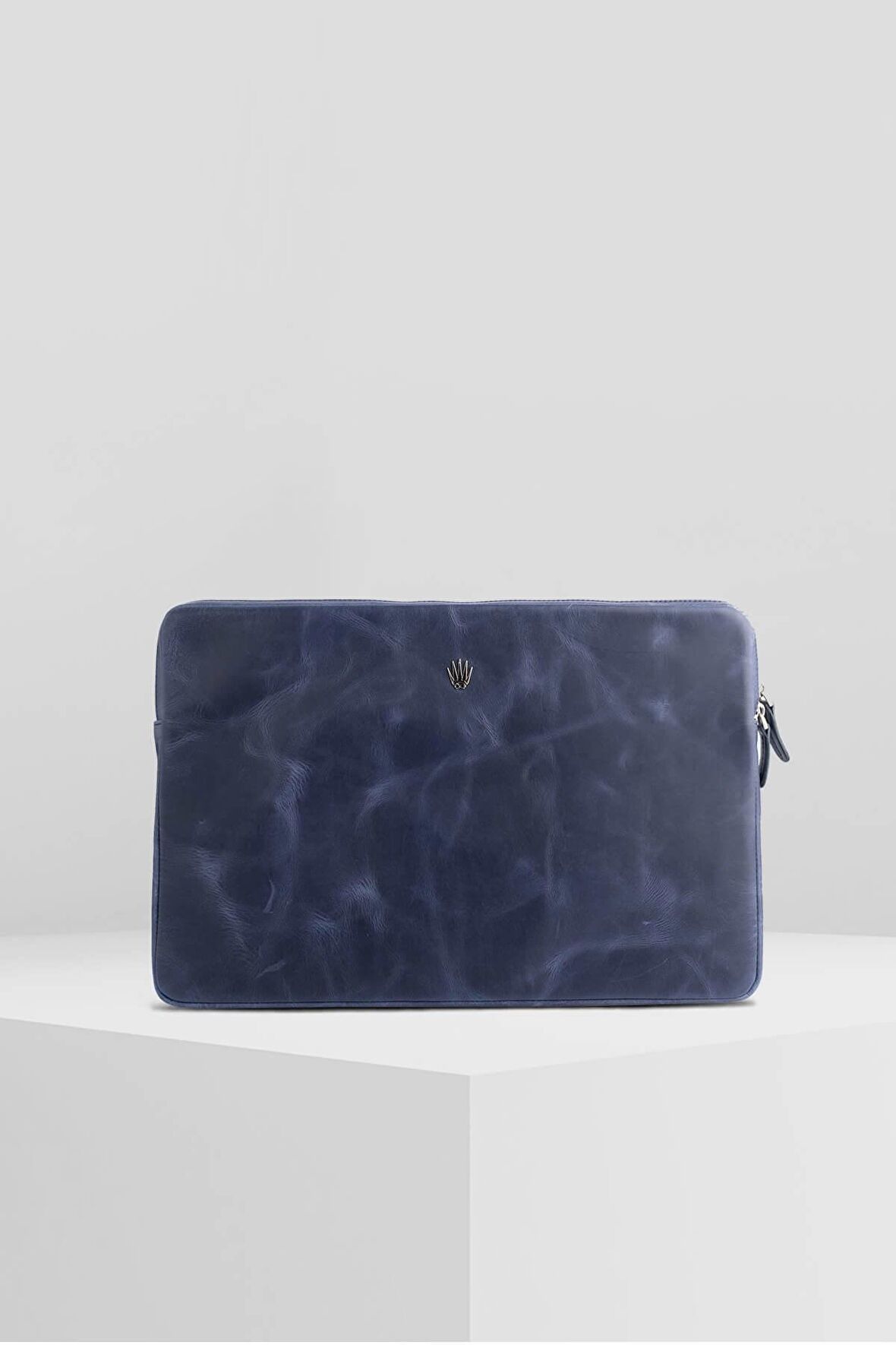 BOUCHES NAVY BLUE  HAKİKİ DERİ CLUTCH EL ÇANTASI