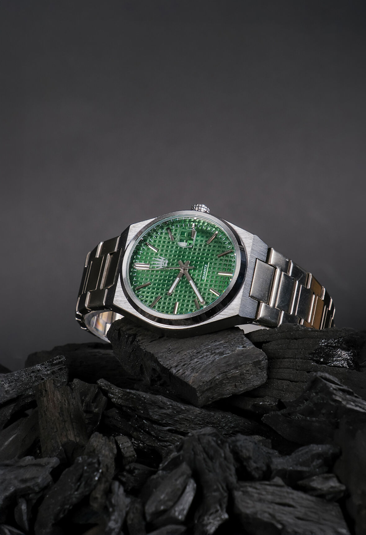 Vortex Silver Green Çelik Kol Saati