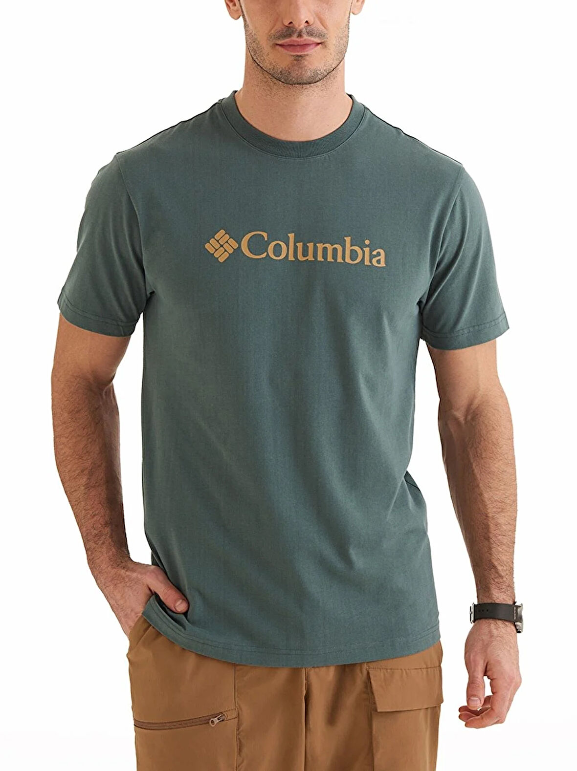 Columbia Csc M Basıc Bıg Logo Brushed Ss Tee Kısa Kollu Erkek T-Shirt CS0287_353