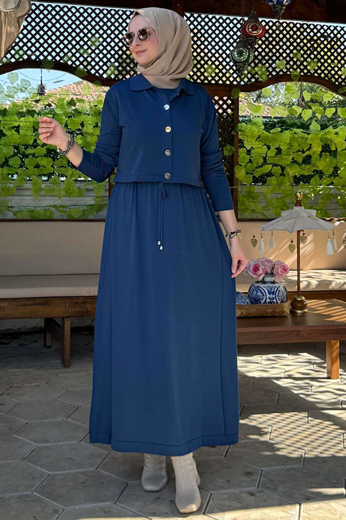 Hazal Triko Elbise İndigo