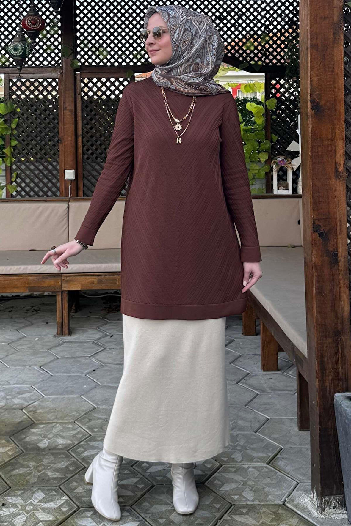 Damla Triko Tunik Kahve