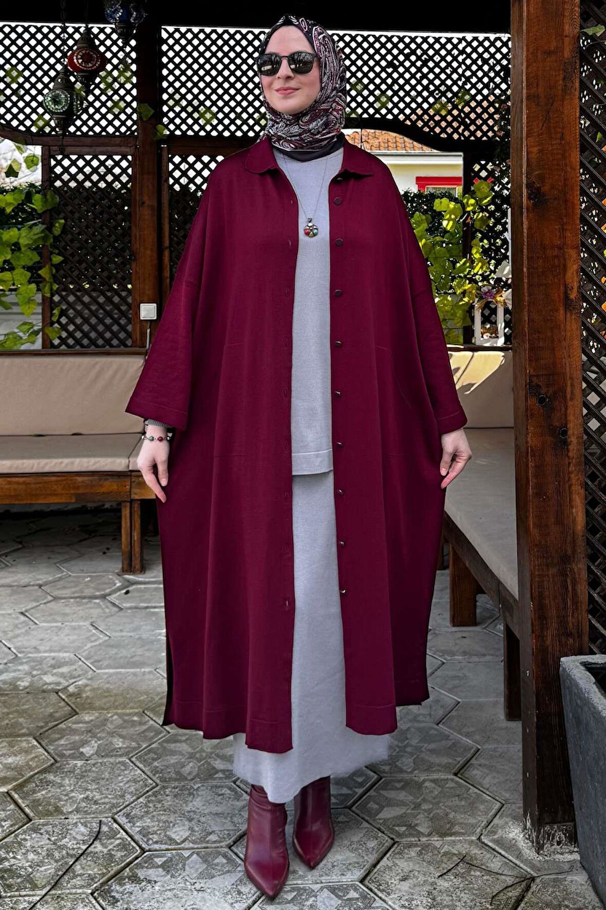 Panço Triko Hırka Bordo