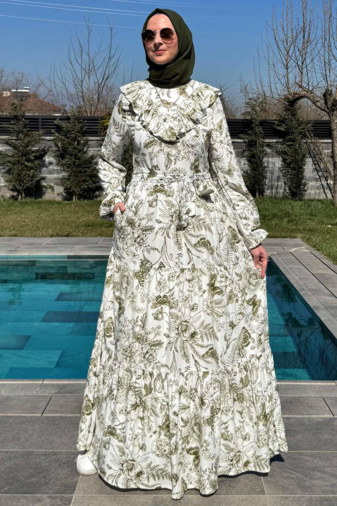 Botanik Elbise Yeşil