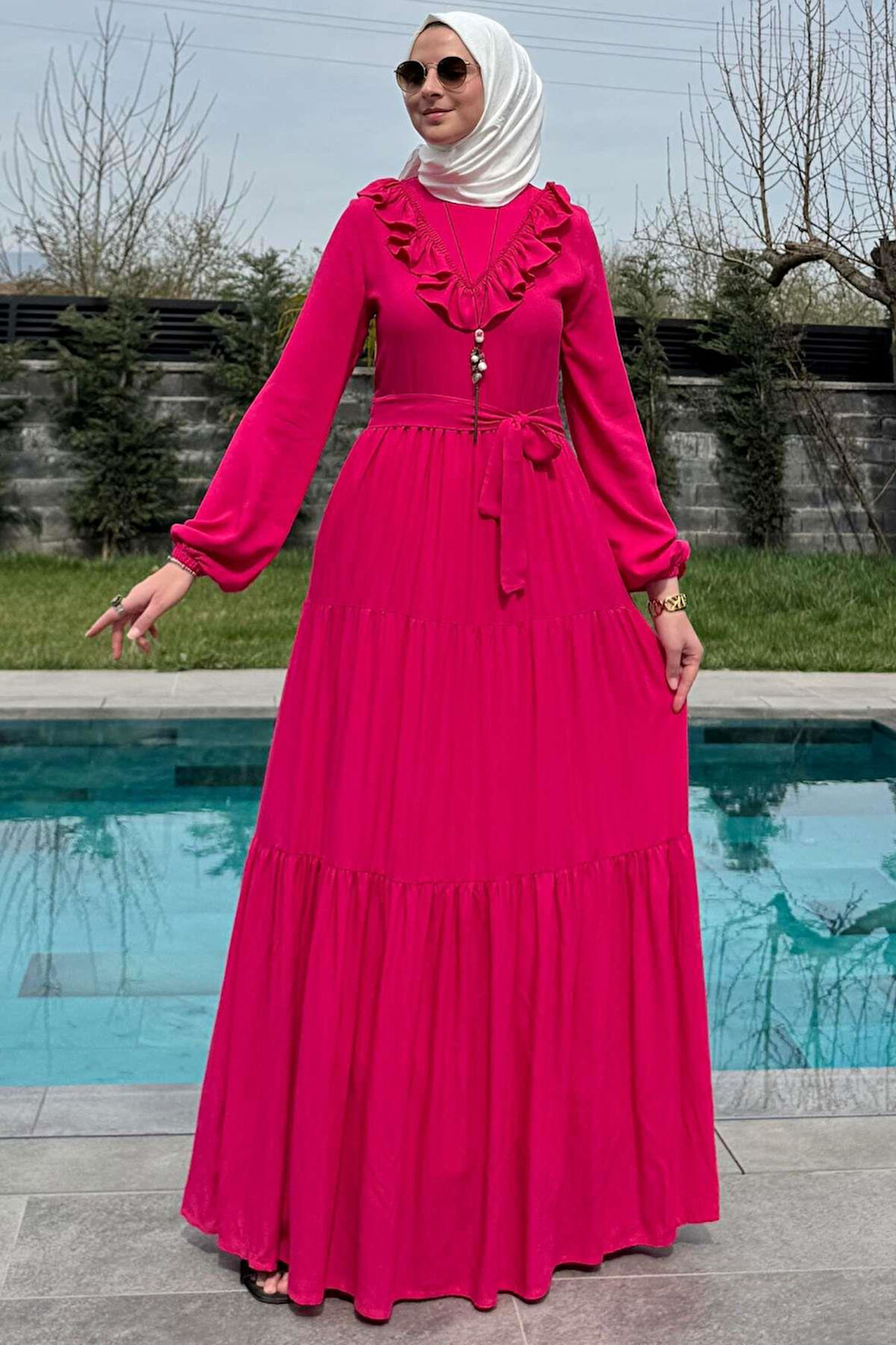 Jale Elbise Pembe