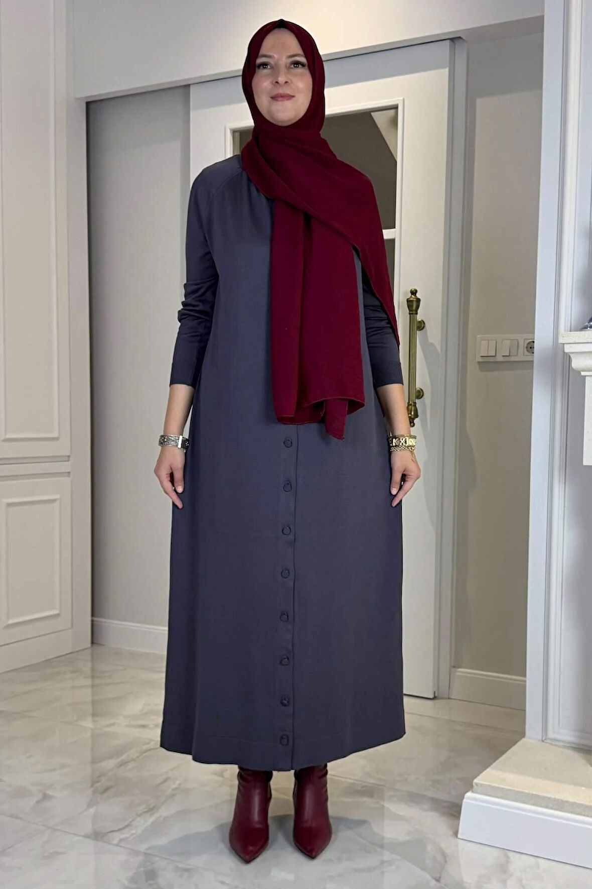 Ferace Triko Hırka Antrasit