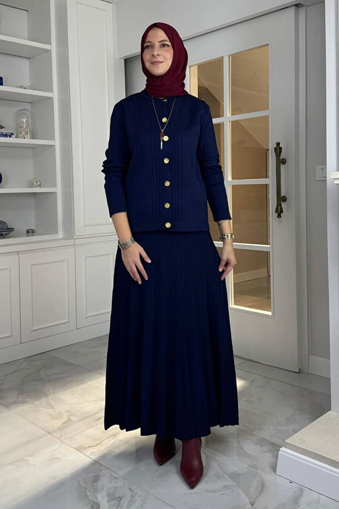 Defne Çelik Örme Triko Takım Lacivert