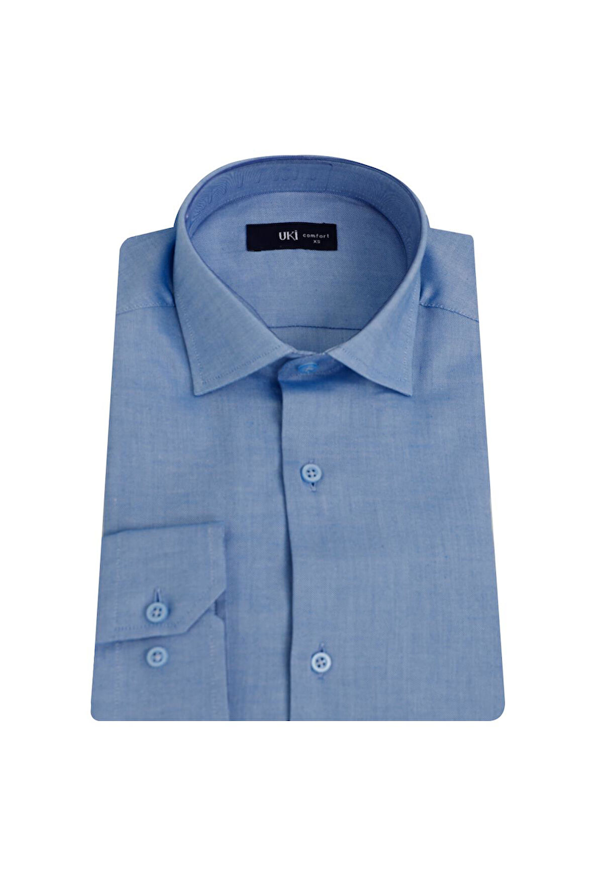 Uki Mavi Comfort Fit Uzun Kol Oxford Klasik Gömlek