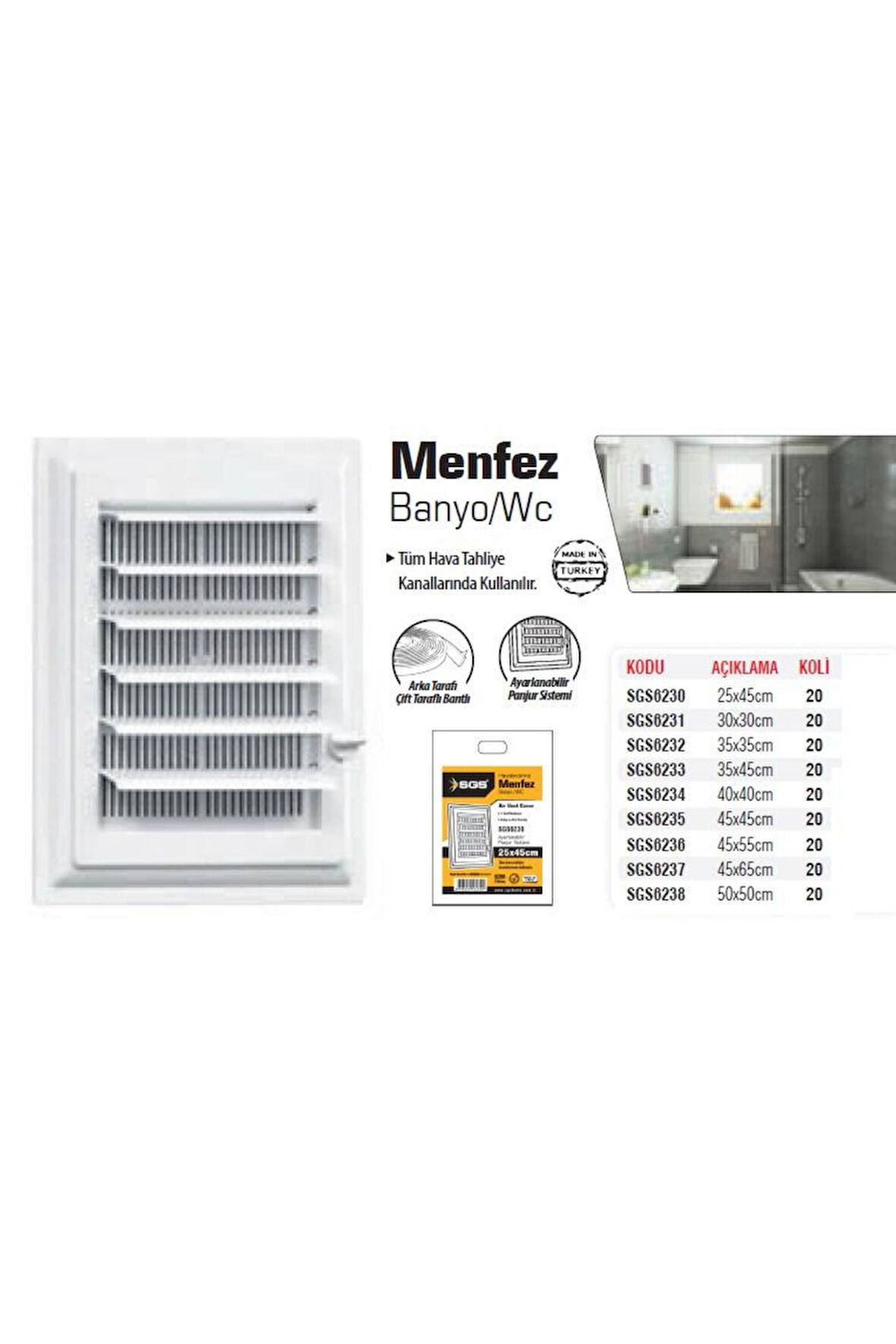 HAVALANDIRMA MENFEZİ 35*35