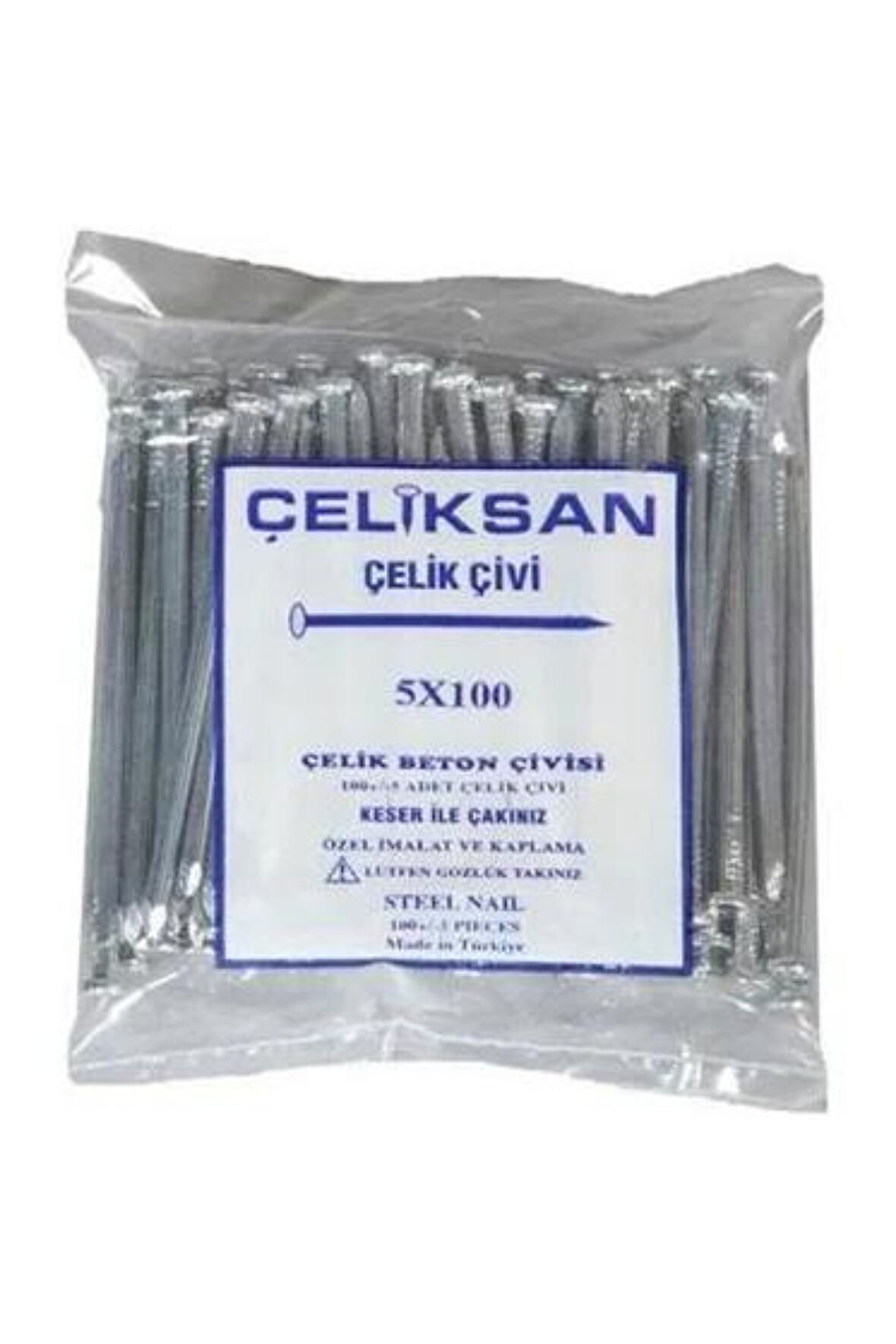 ÇELİKSAN BETON ÇİVİSİ BEYAZ OLUKLU 5 CM