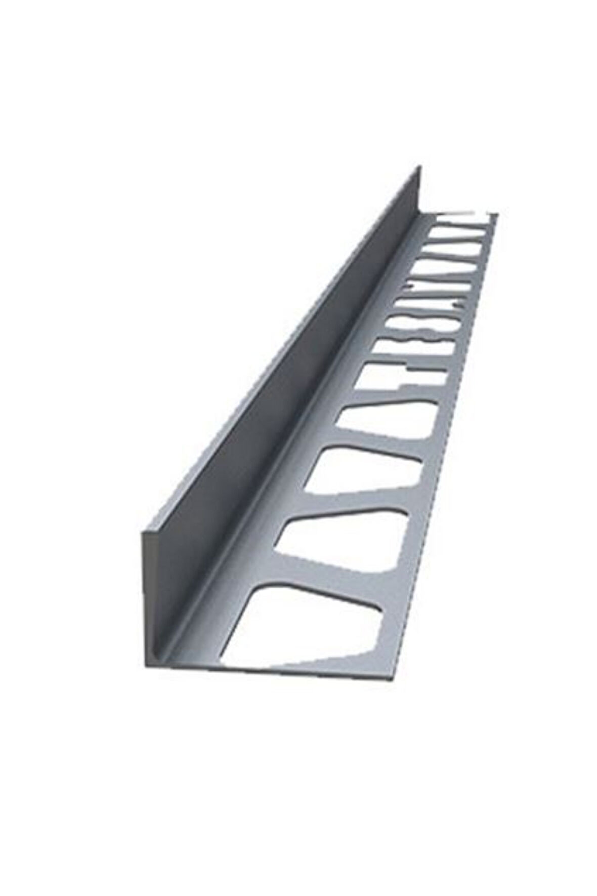 8 MM ALÜMİNYUM  SERAMİK L BİTİM PROFİLİ GRİ PARLAK