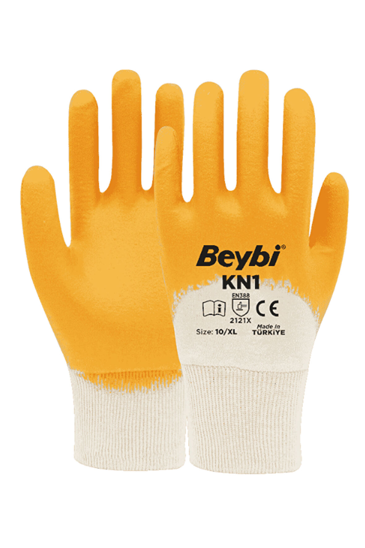 BEYBİ SARI-BEYAZ NİTRİL ELDİVEN KN-1 NO:10