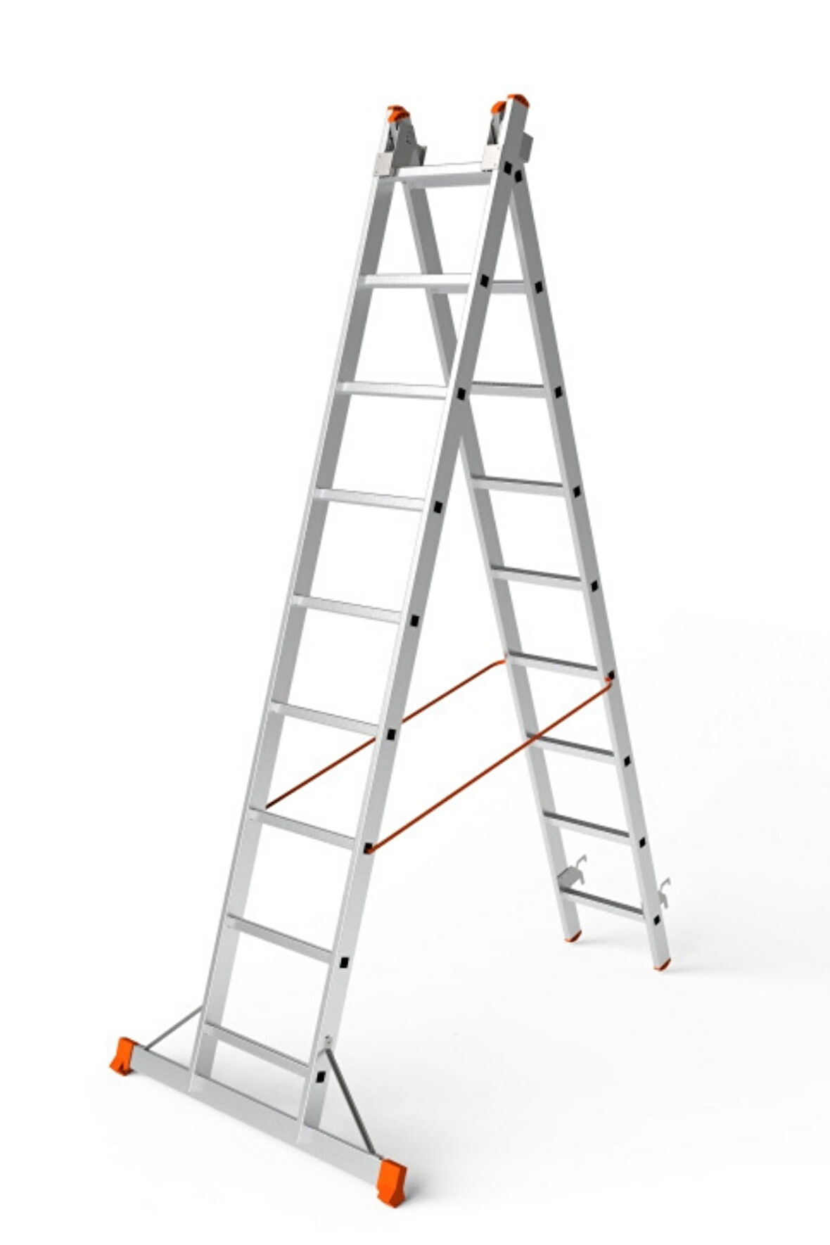 SARAYLI A TİPİ 2 KADEMELİ VE SÜRGÜLÜ ENDÜSTRİYEL MERDİVEN (2X9)