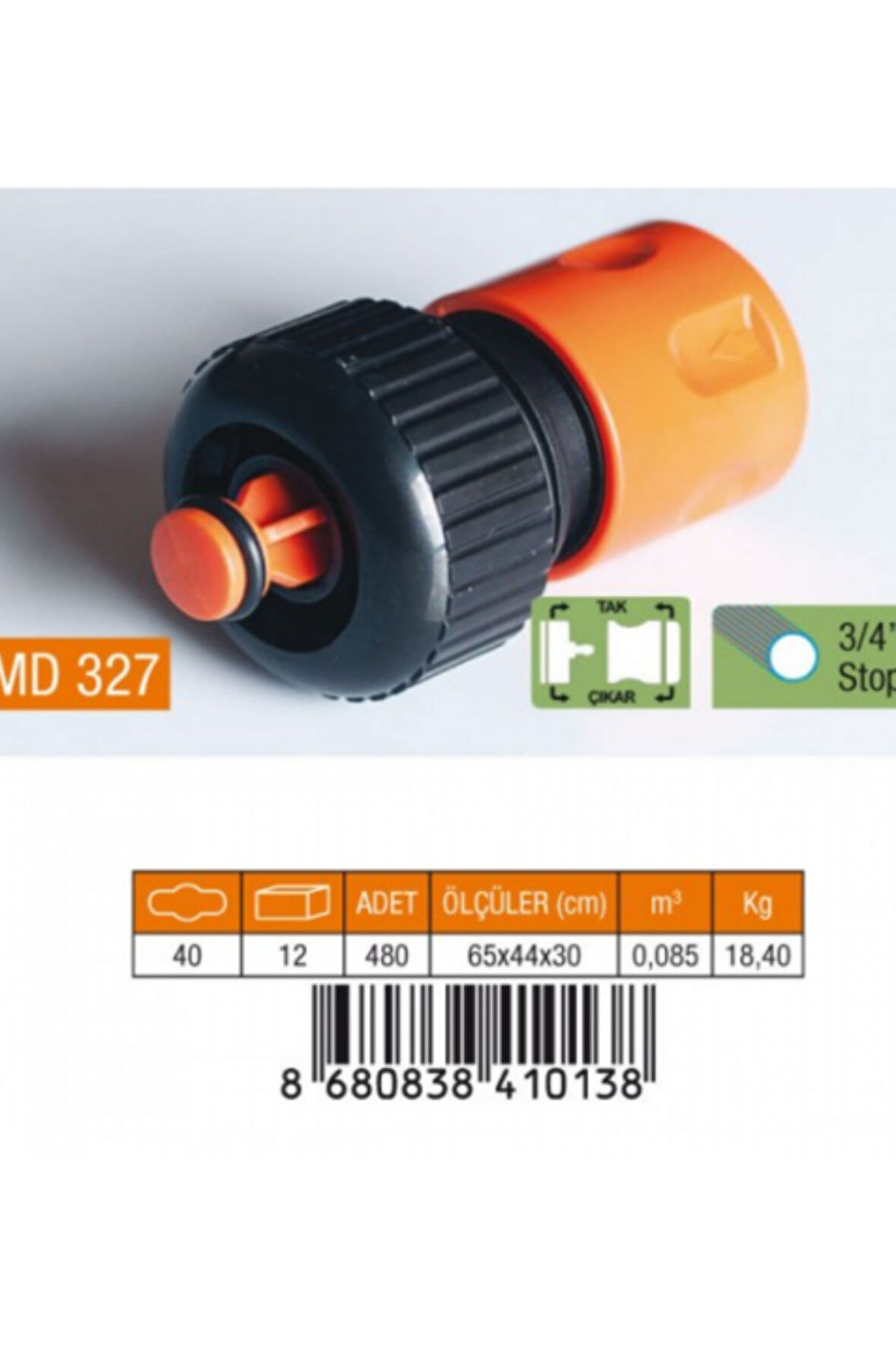 MEDALYAN 3/4 OTOMATİK HORTUM BAĞLANTISI (STOPLU)