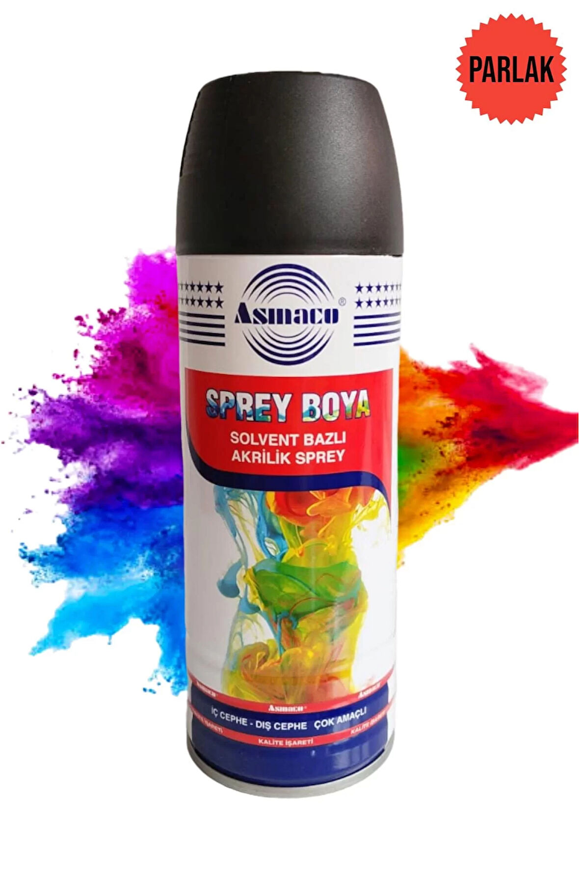 ASMACO PARLAK SİYAH AKRİLİK SPREY BOYA 400 ML (RAL 9005)