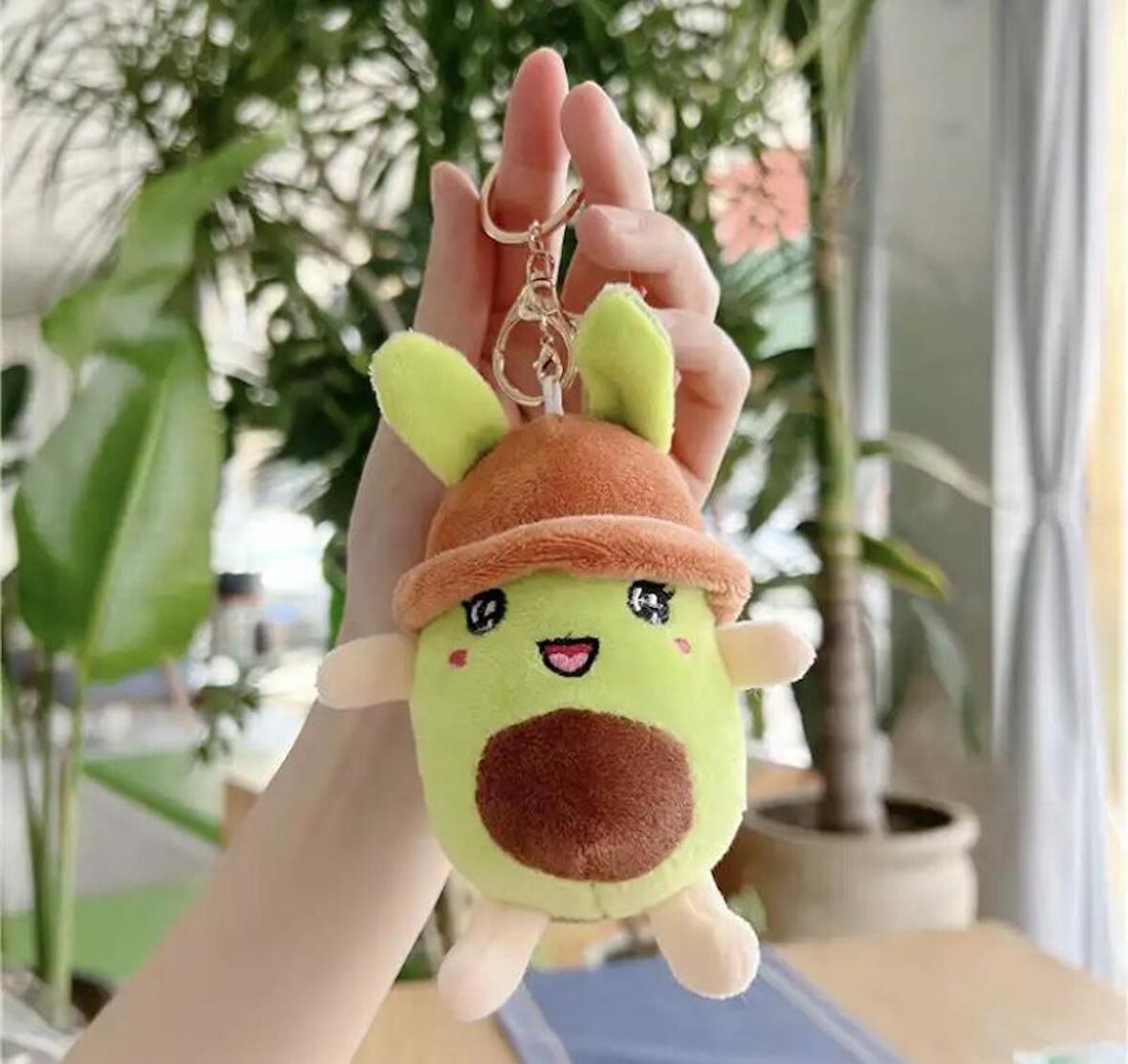 Avakado Şapkalı Peluş Anahtralık 11 cm 