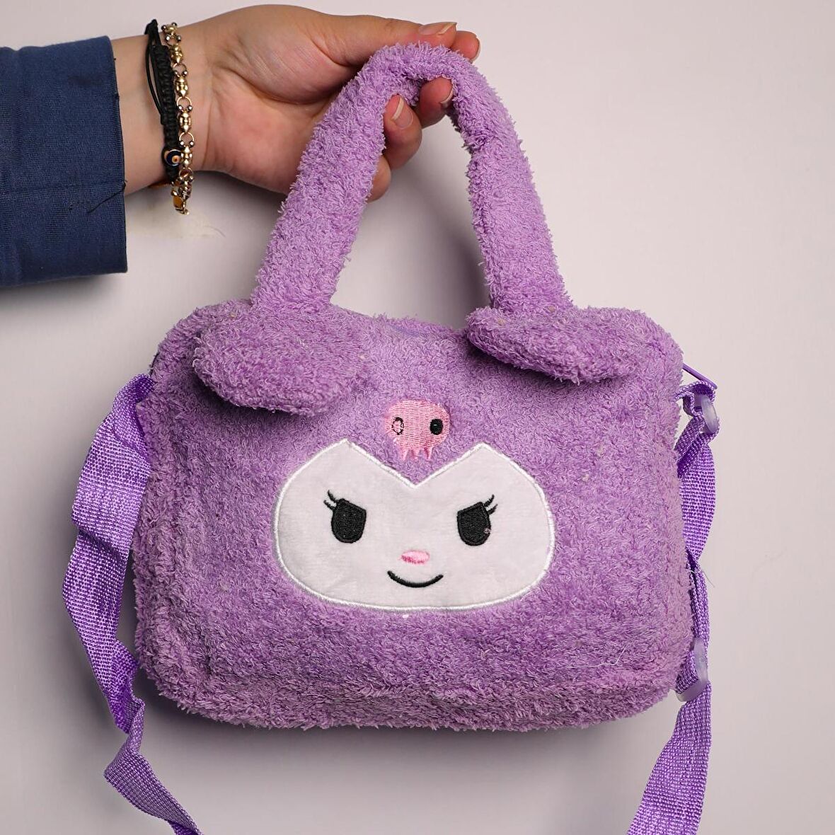 Sanrio Kuromi Mor Peluş Omuz El Çantası