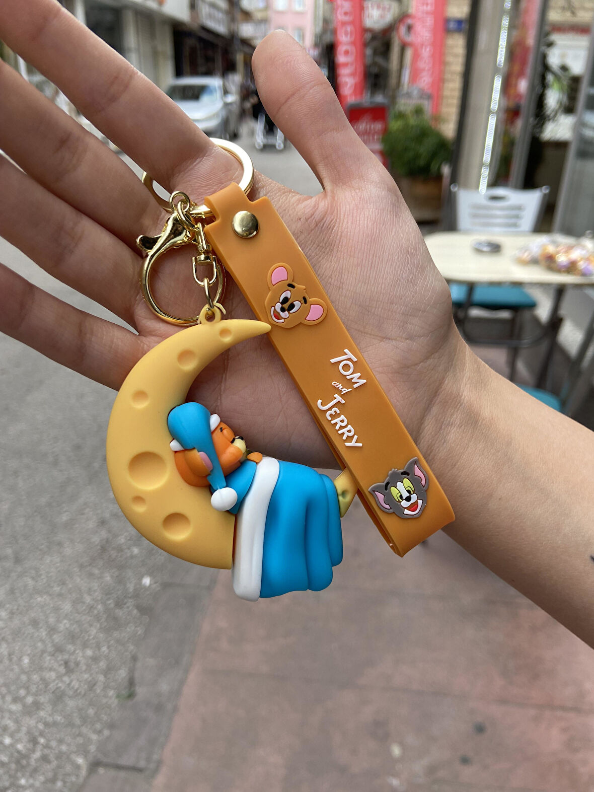 Pijamalı Uyuyan Tom&Jerry Anahtarlık Çanta Süsü Jerry