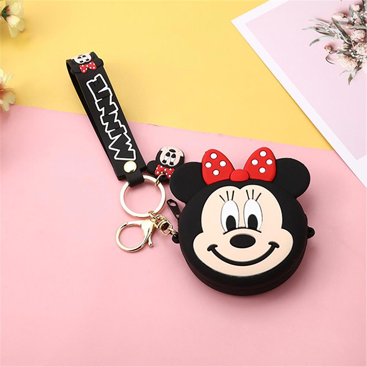 Minnie Mouse Bozuk Para Cüzdanı Anahtarlık SİYAH