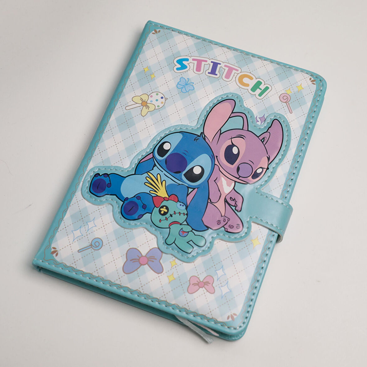 Stitch Temalı Mıknatıslı Özel Kapaklı Defter - A5 Boyut - 160 Sayfa