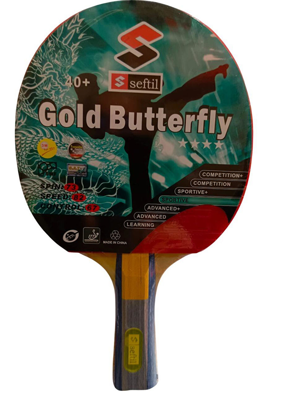 Seftil S0084 Gold Butterfly Masa Tenisi Raketi