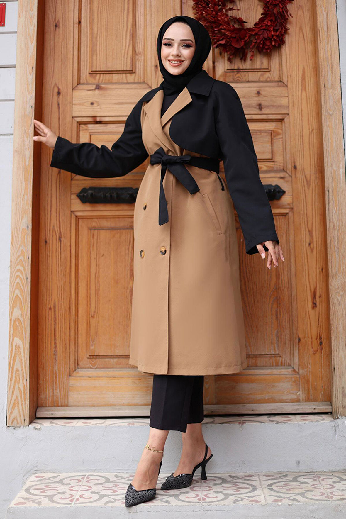 Kolu Garnili  Trençkot  Camel 4435