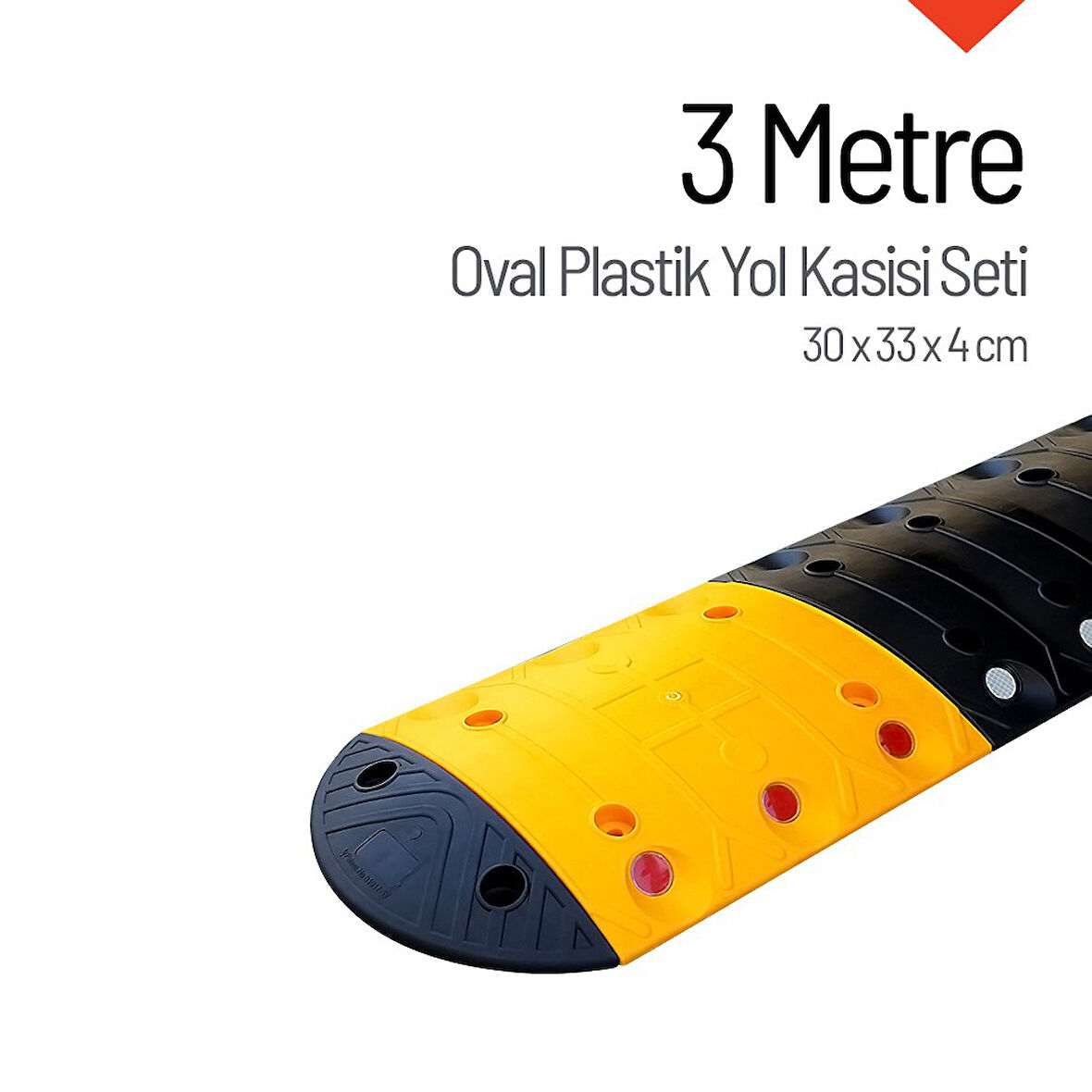 Oval Plastik Hız Kesici Set, Yol Kasisi 3 metre