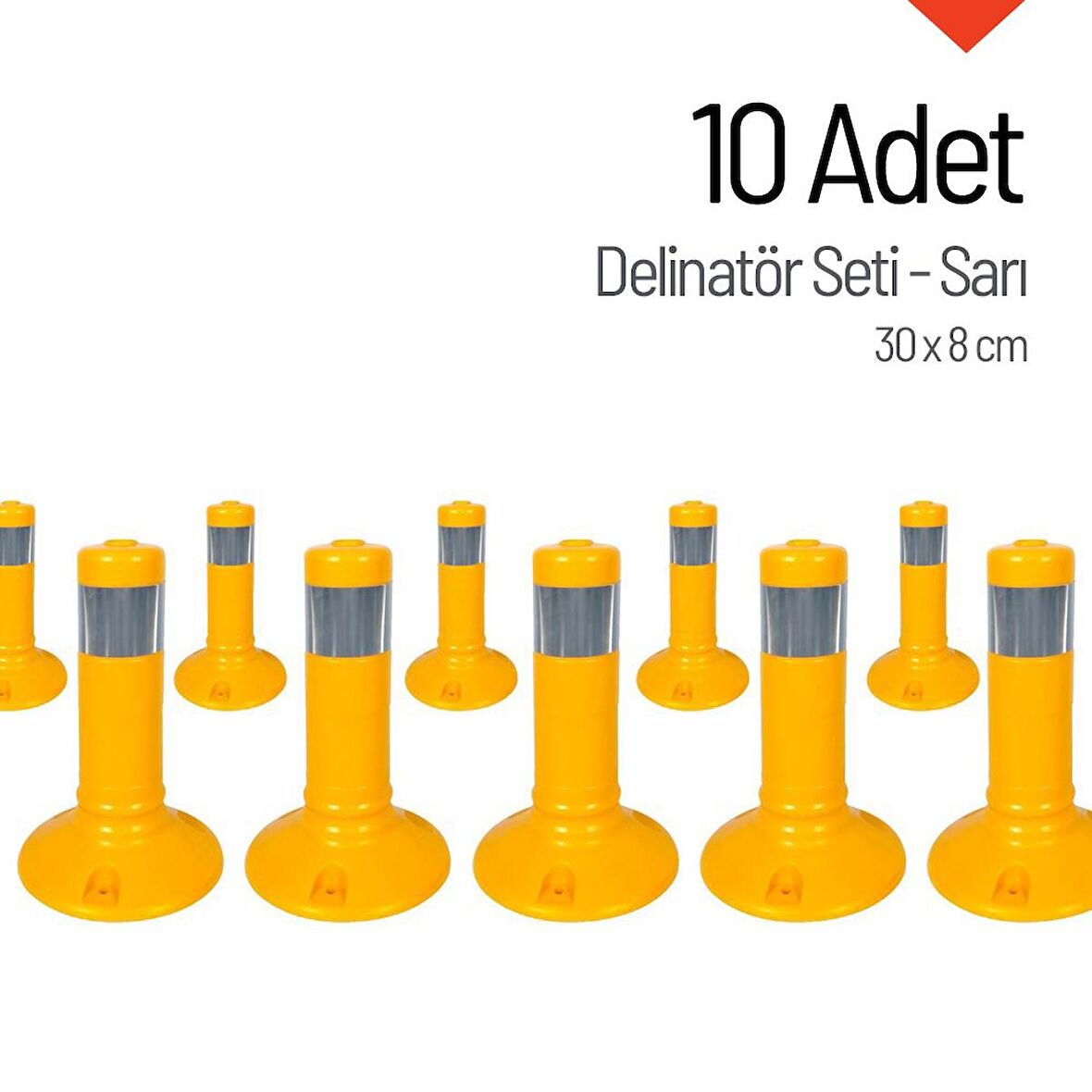 Delinatör 30 x 8 cm Sarı 10 Adet, Esnek Duba