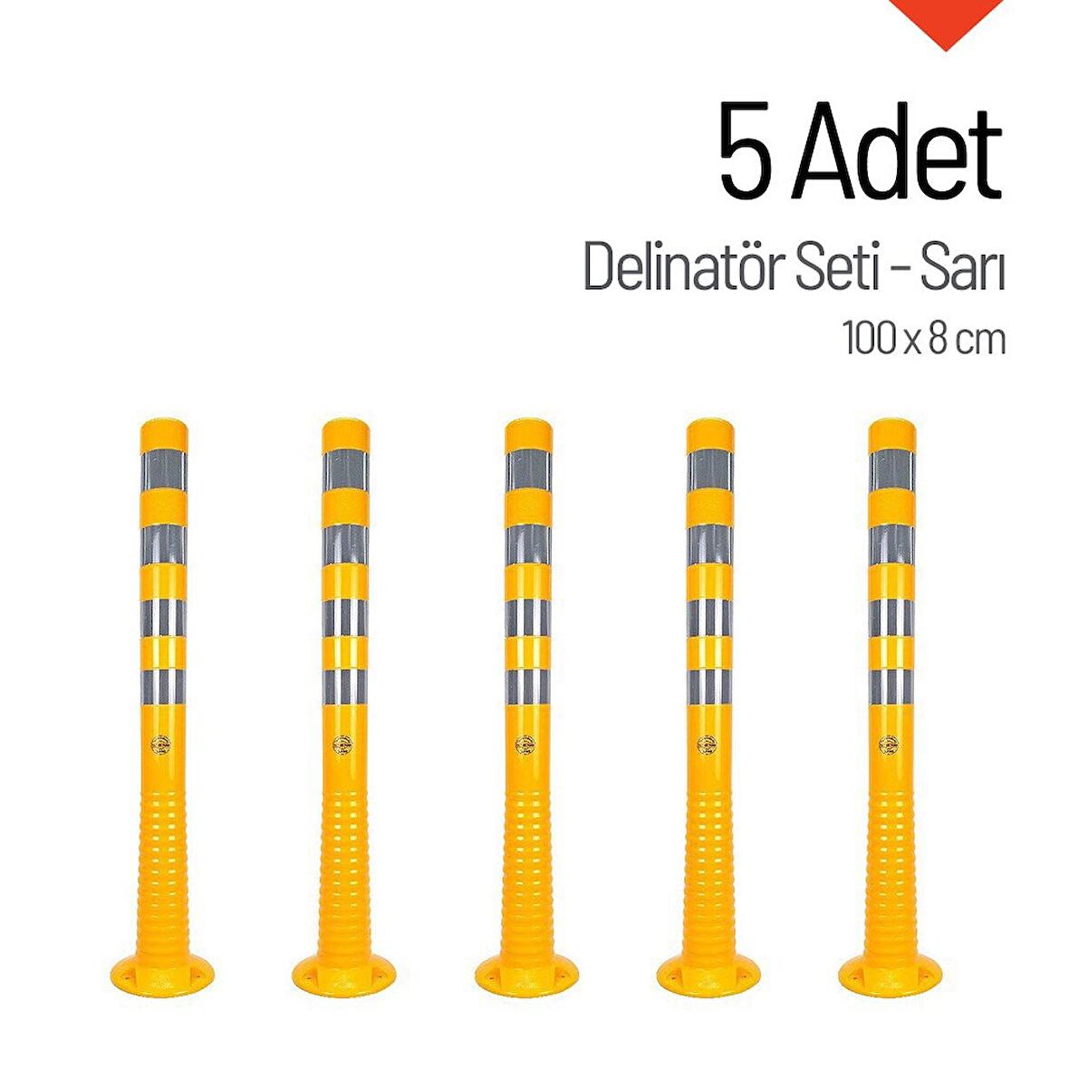Delinatör 100 x 8 cm Sarı 5 Adet, Esnek Duba