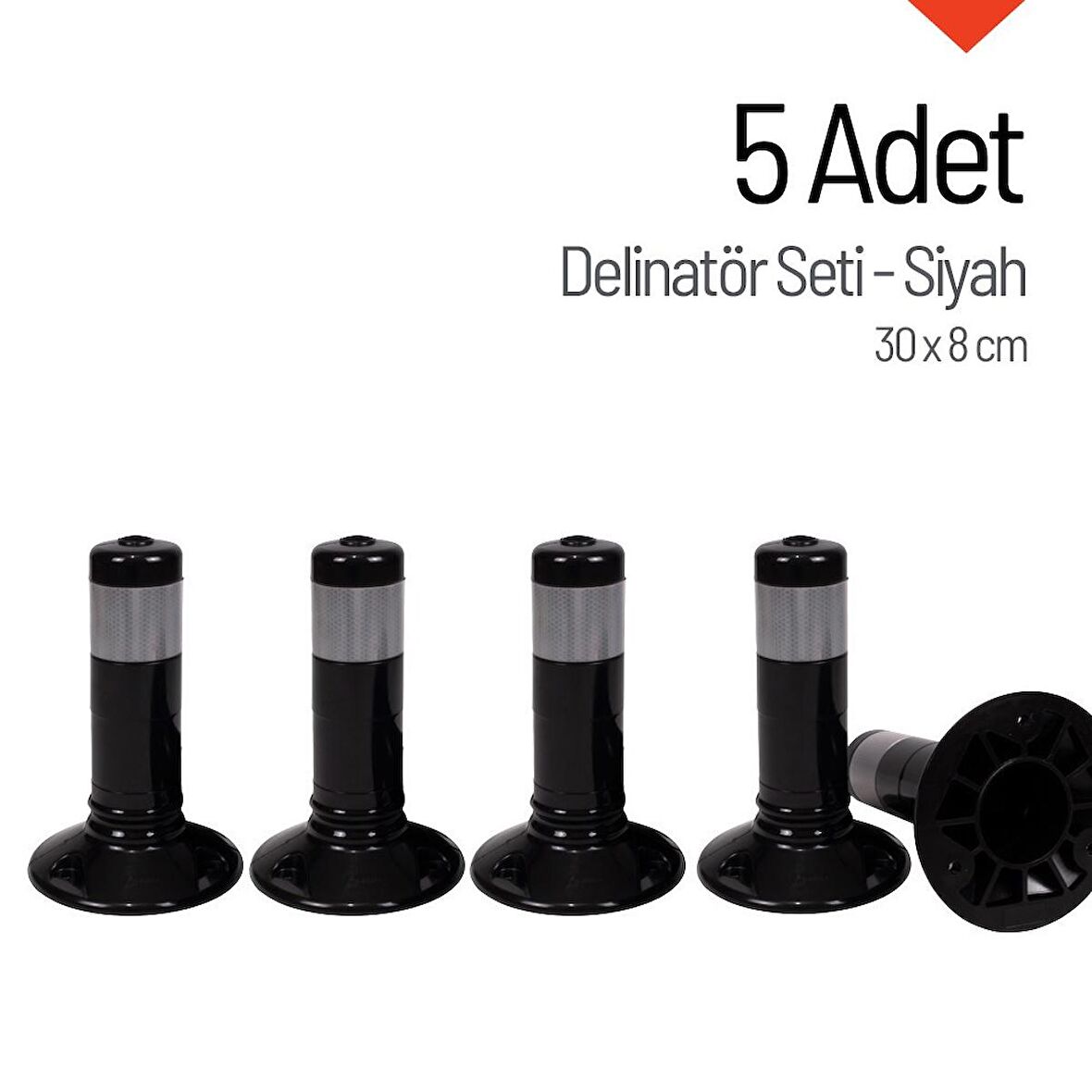 Delinatör 30 x 8 cm Siyah 5 Adet, Esnek Duba