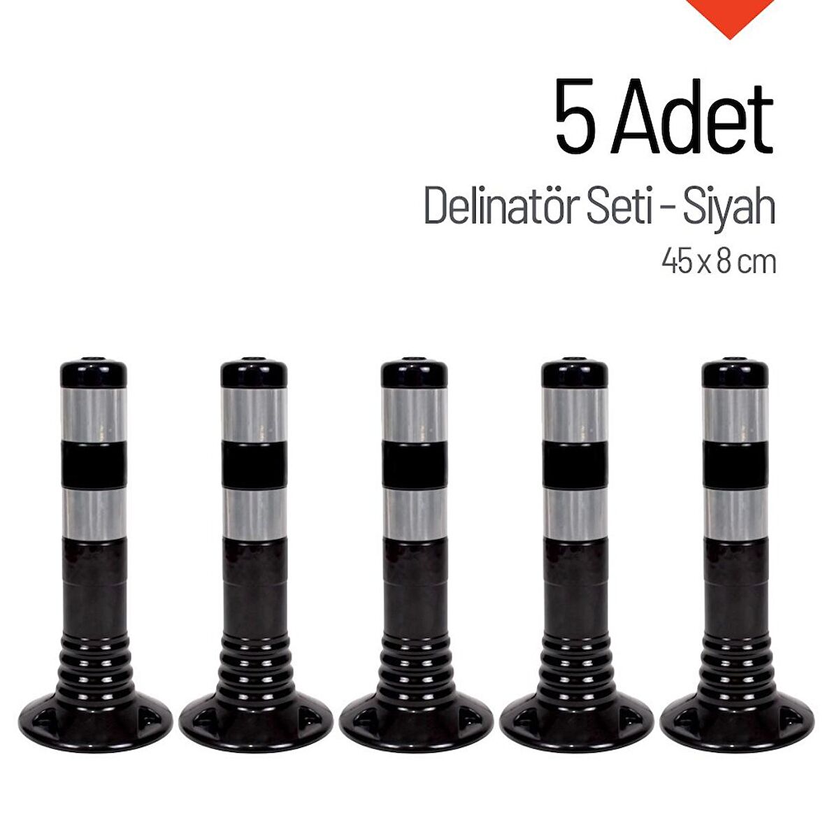Delinatör 45 x 8 cm Siyah 5 Adet, Esnek Duba