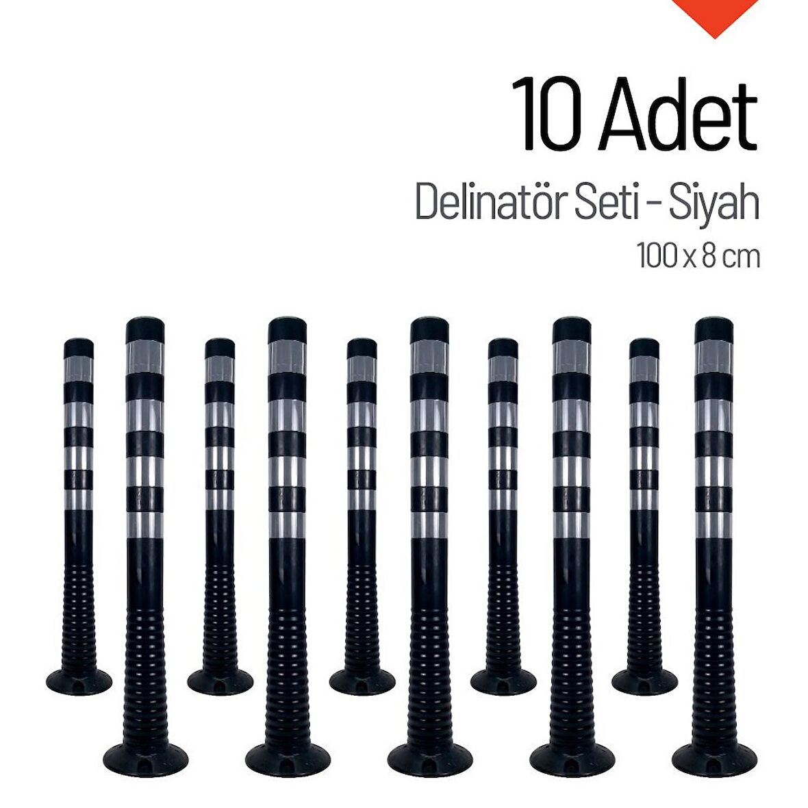 Delinatör 100 x 8 cm Siyah 10 Adet, Esnek Duba