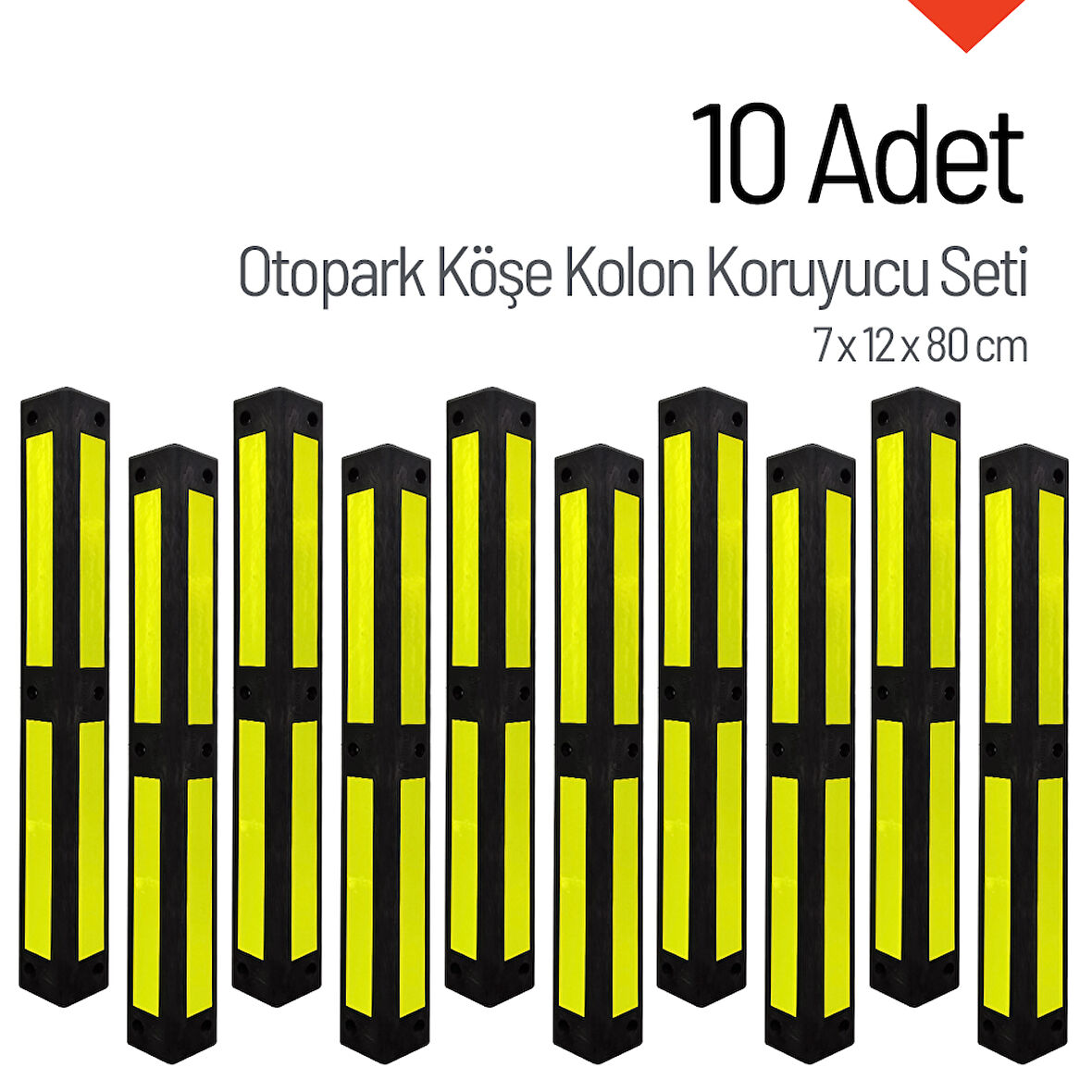 Otopark Köşe Kolon Koruyucu, Koruma 10'lu Set