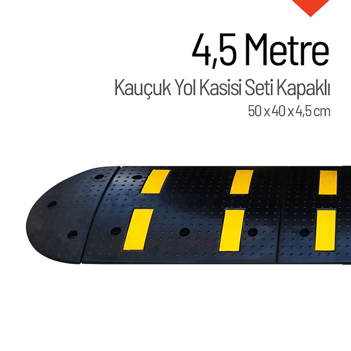 Kauçuk Hız Kesici Set Kapaklı, Yol Kasisi 4,5 metre