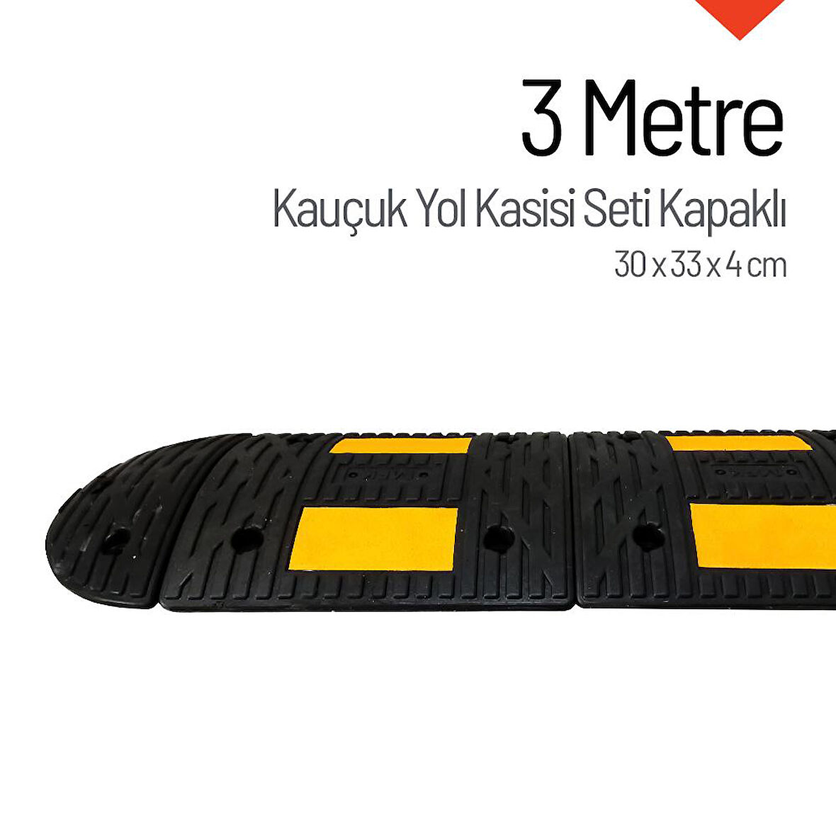 Kauçuk Hız Kesici Set Kapaklı, Yol Kasisi 3 metre - EKO