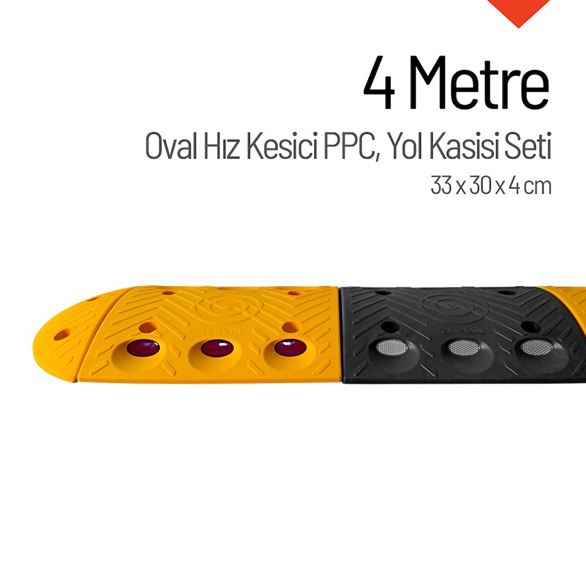 Oval Hız Kesici PPC Set, Yol Kasisi 4 Metre