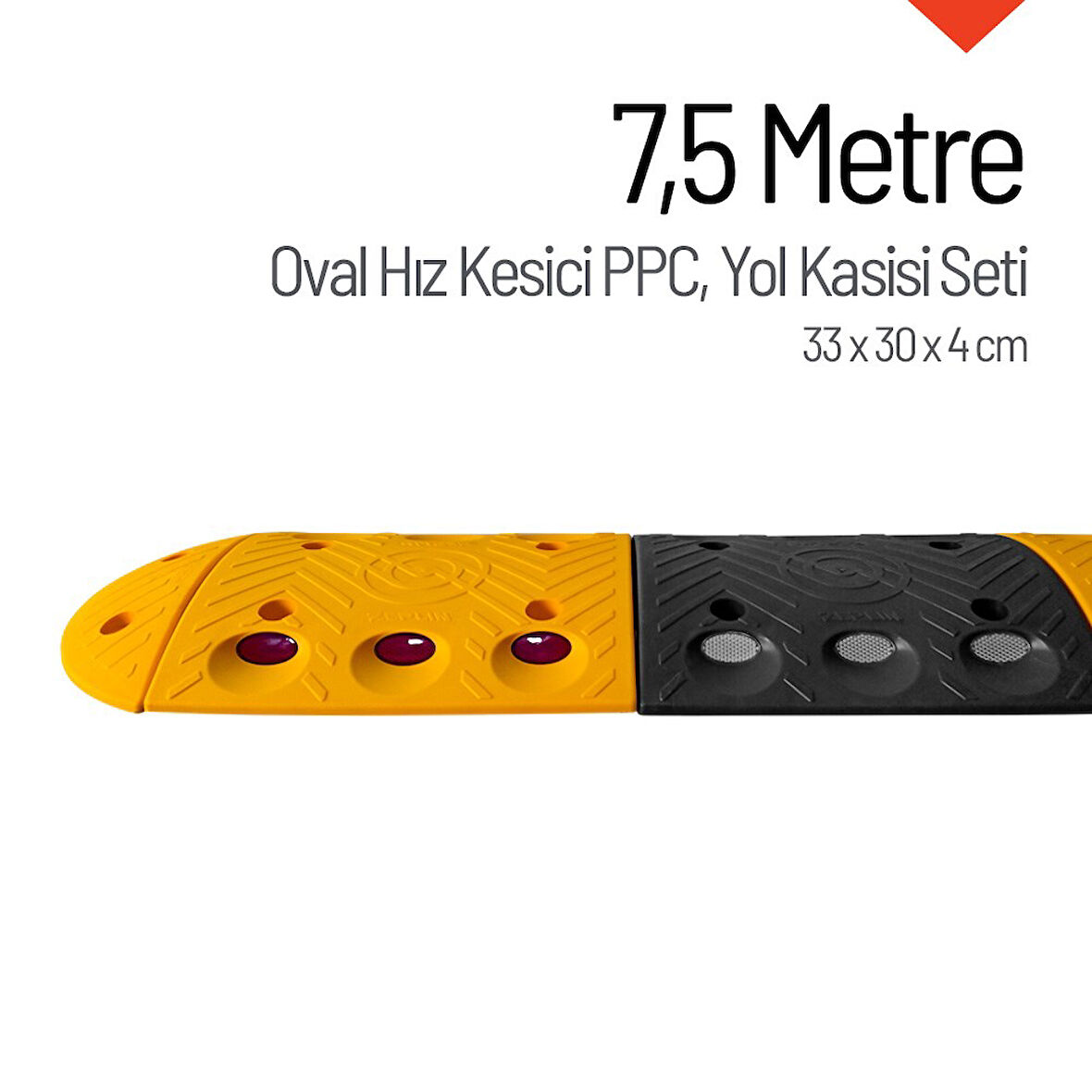 Oval Hız Kesici PPC Set, Yol Kasisi 7,5 Metre