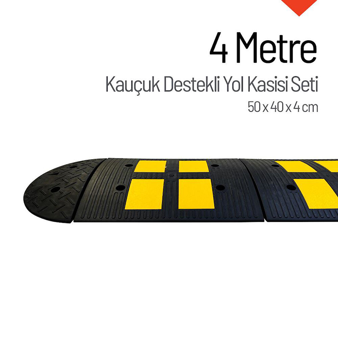 Kauçuk Yol Kasisi Destekli, Hız Kesici Set 4 Metre