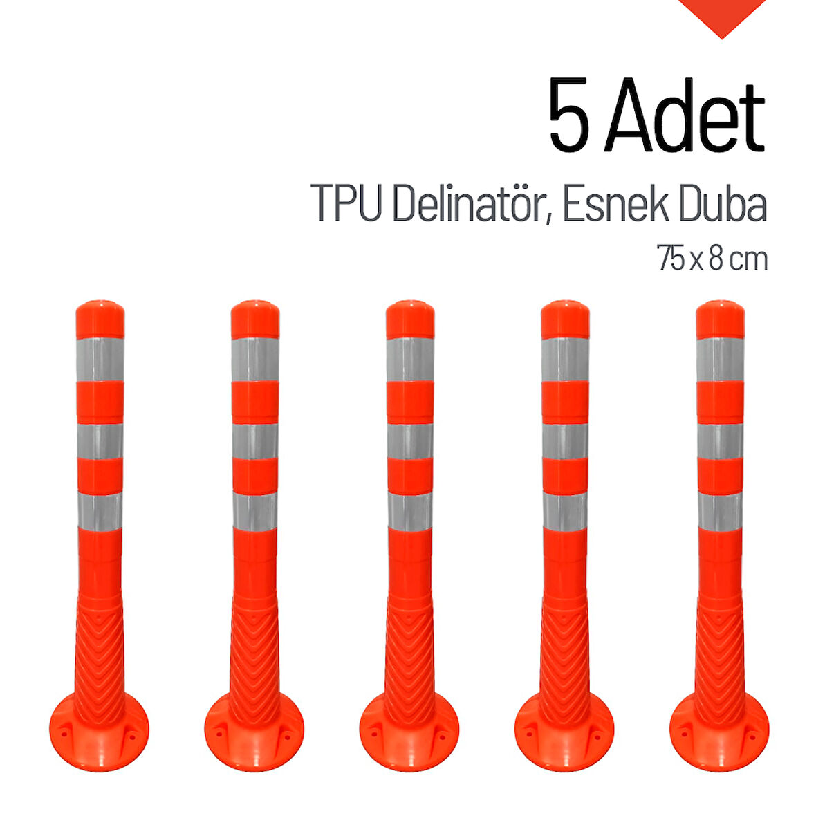 5'li Delinatör Seti 75x8 cm TPU, Esnek Duba