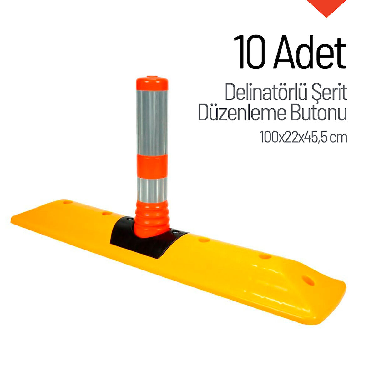 10'lu Delinatorlü Şerit Düzenleme Butonu Seti 