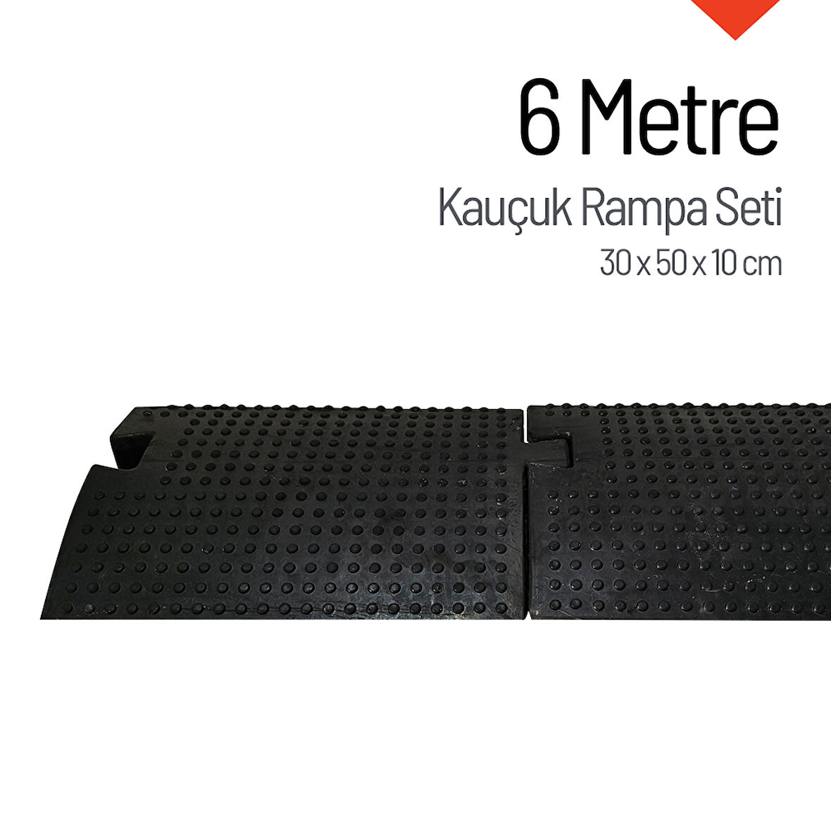Kauçuk Rampa, Otopark Rampası, Kaldırım Rampası 30 x 50 x 10 cm 6 Metre